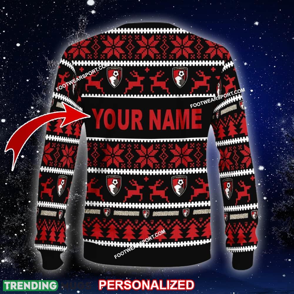 Custom Name NEW Needle AFC Bournemouth Knitted Christmas Sweater AOP Gift For Men And Women 3D Sweater Custom Name NEW Needle AFC Bournemouth Knitted Christmas Sweater AOP Gift For Men And Women 3D Sweater