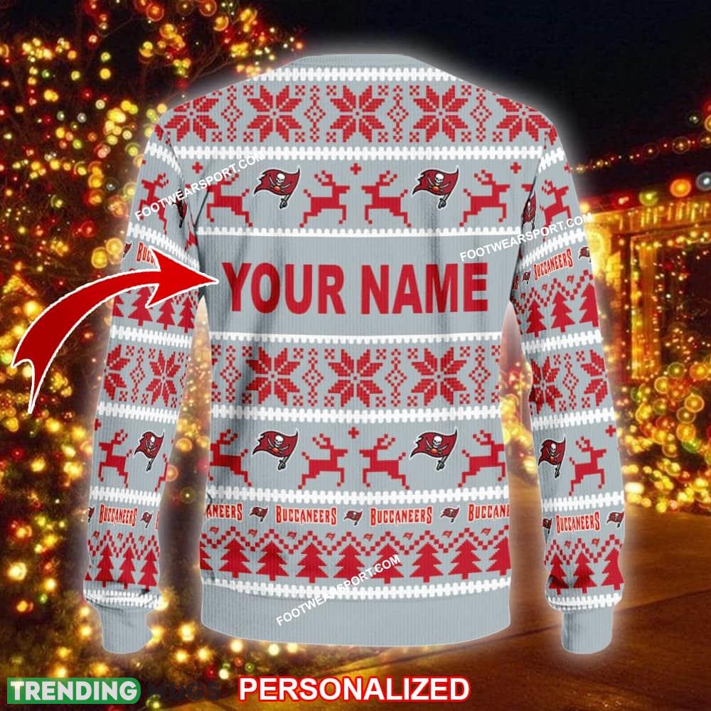 Custom Name NEW Party Tampa Bay Buccaneers Ugly Xmas Sweater Gift Holidays 3D Sweater Custom Name NEW Party Tampa Bay Buccaneers Ugly Xmas Sweater Gift Holidays 3D Sweater