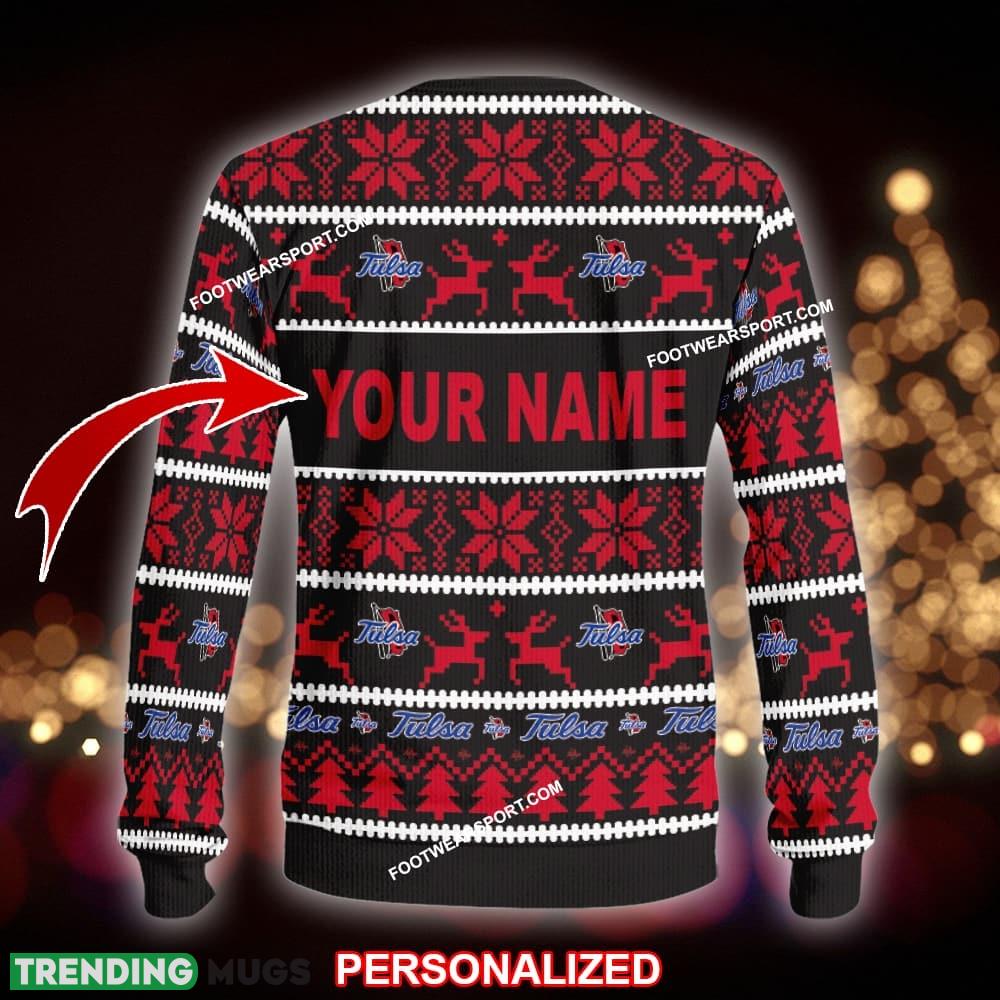 Custom Name NEW Presents Tulsa Golden Hurricane Ugly Christmas Sweater Gift For Men And Women 3D Sweater Custom Name NEW Presents Tulsa Golden Hurricane Ugly Christmas Sweater Gift For Men And Women 3D Sweater