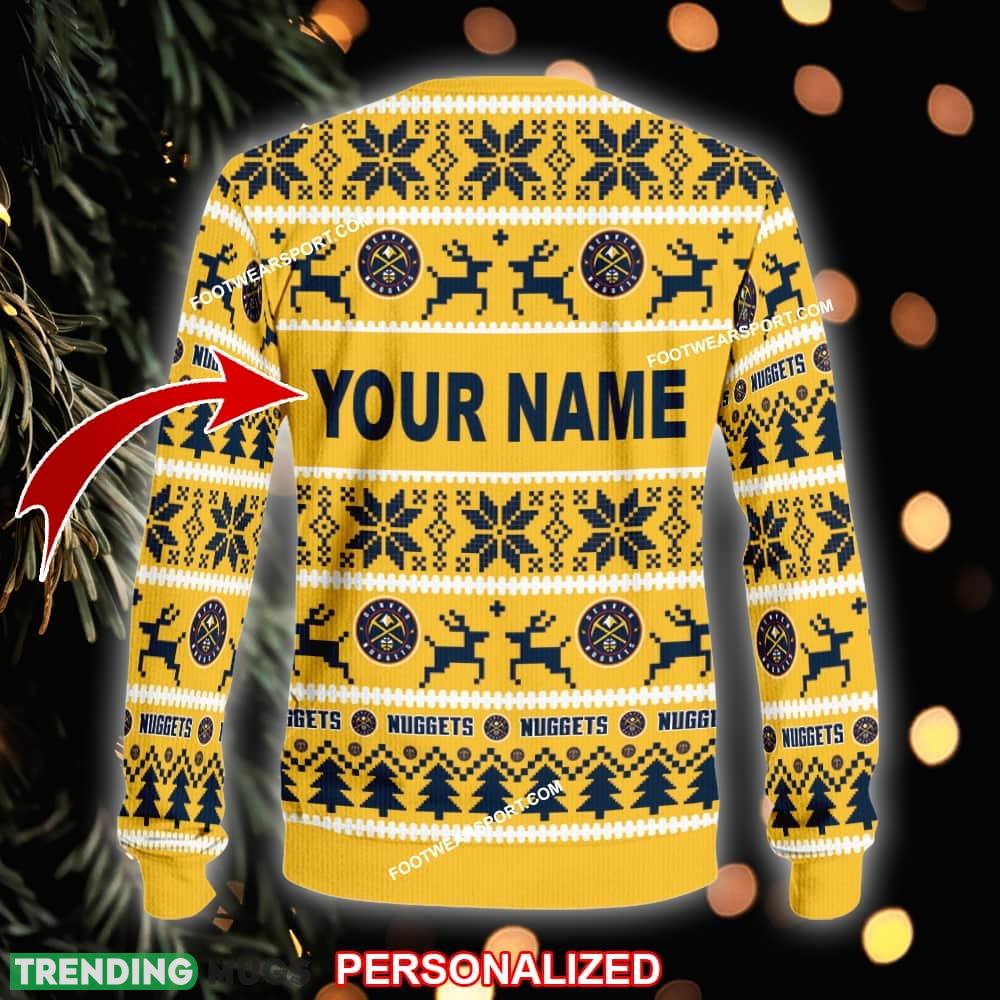 Custom Name NEW Seasonal Denver Nuggets Knitted Christmas Sweater AOP Gift Holidays 3D Sweater Custom Name NEW Seasonal Denver Nuggets Knitted Christmas Sweater AOP Gift Holidays 3D Sweater
