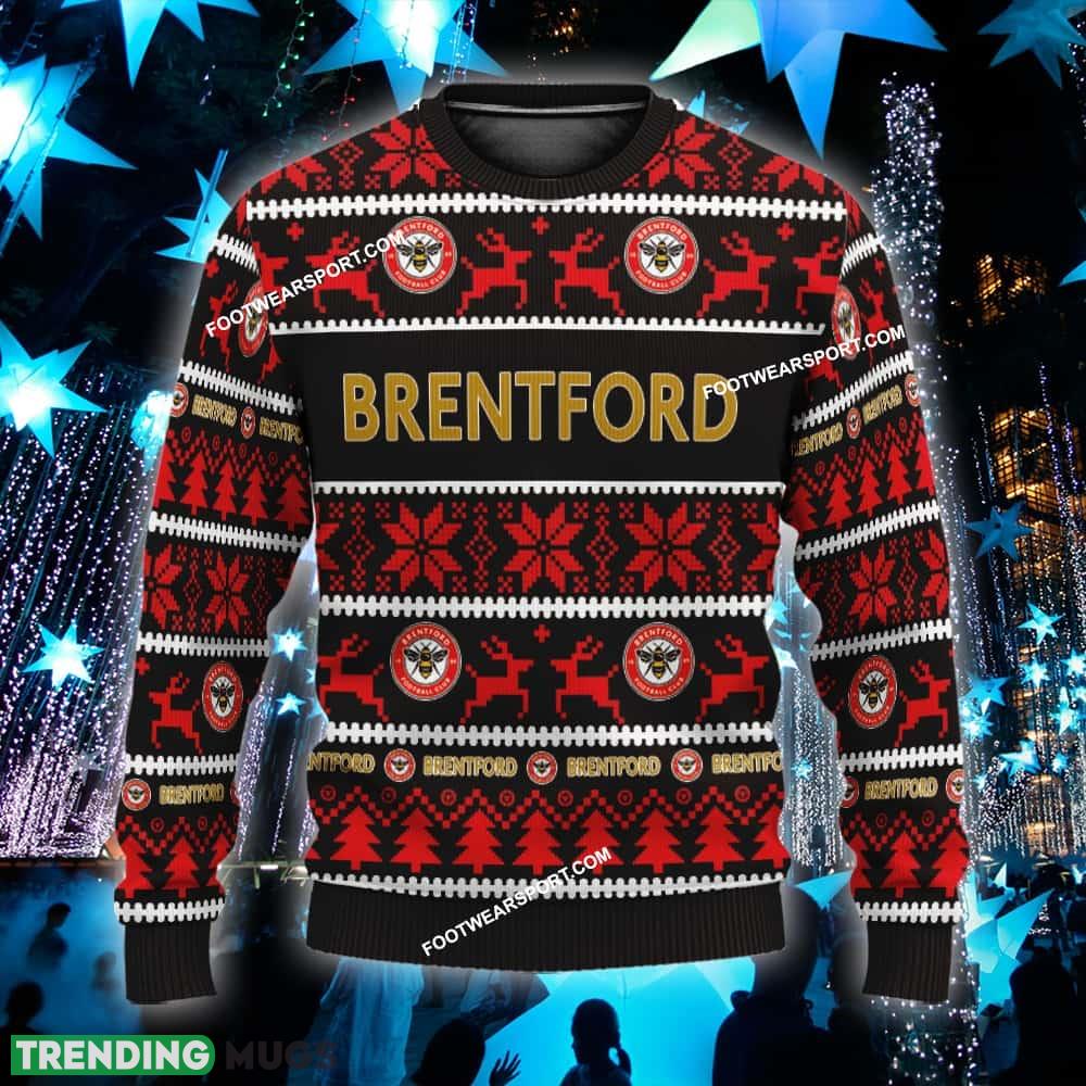 Custom Name NEW Stylish Brentford Knitted Christmas Sweater Gift For Adult - EPL Brentford Ugly Christmas Sweater For Men And Women Photo 1 Custom Name NEW Stylish Brentford Knitted Christmas Sweater Gift For Adult - EPL Brentford Ugly Christmas Sweater For Men And Women Photo 1