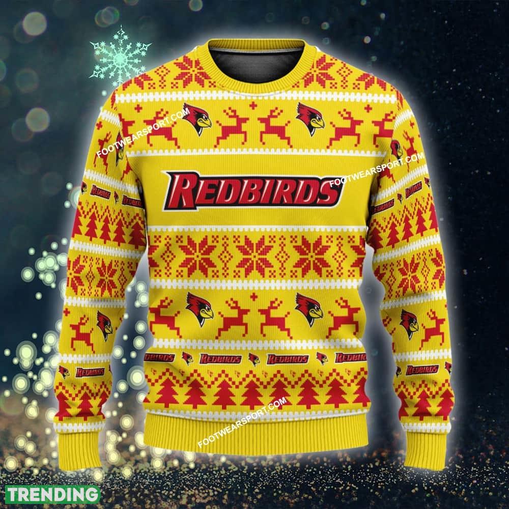 Custom Name NEW Stylish Illinois State Redbirds Knitted Christmas Sweater AOP Gift For Men And Women - NCAA2 Illinois State Redbirds Ugly Christmas Sweater For Men And Women Photo 1 Custom Name NEW Stylish Illinois State Redbirds Knitted Christmas Sweater AOP Gift For Men And Women - NCAA2 Illinois State Redbirds Ugly Christmas Sweater For Men And Women Photo 1