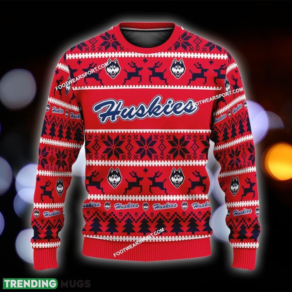 NEW Hymn Connecticut Huskies Knitted Xmas Sweater AOP Gift Holidays - NCAA Connecticut Huskies Ugly Christmas Sweater For Men And Women Photo 1 NEW Hymn Connecticut Huskies Knitted Xmas Sweater AOP Gift Holidays - NCAA Connecticut Huskies Ugly Christmas Sweater For Men And Women Photo 1