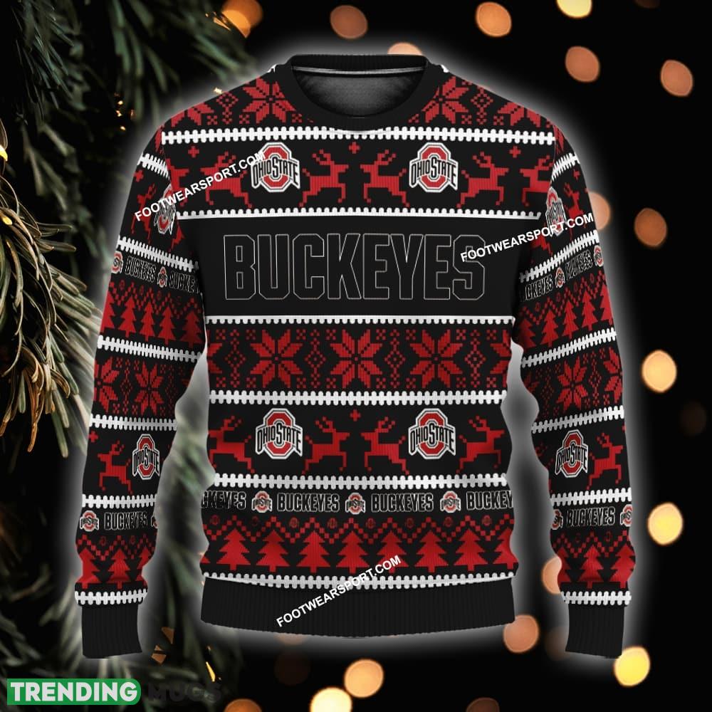 NEW Ice-skating Ohio State Buckeyes Knitted Christmas Sweater AOP Gift For Men And Women - NCAA Ohio State Buckeyes Ugly Christmas Sweater For Men And Women Photo 1 NEW Ice-skating Ohio State Buckeyes Knitted Christmas Sweater AOP Gift For Men And Women - NCAA Ohio State Buckeyes Ugly Christmas Sweater For Men And Women Photo 1