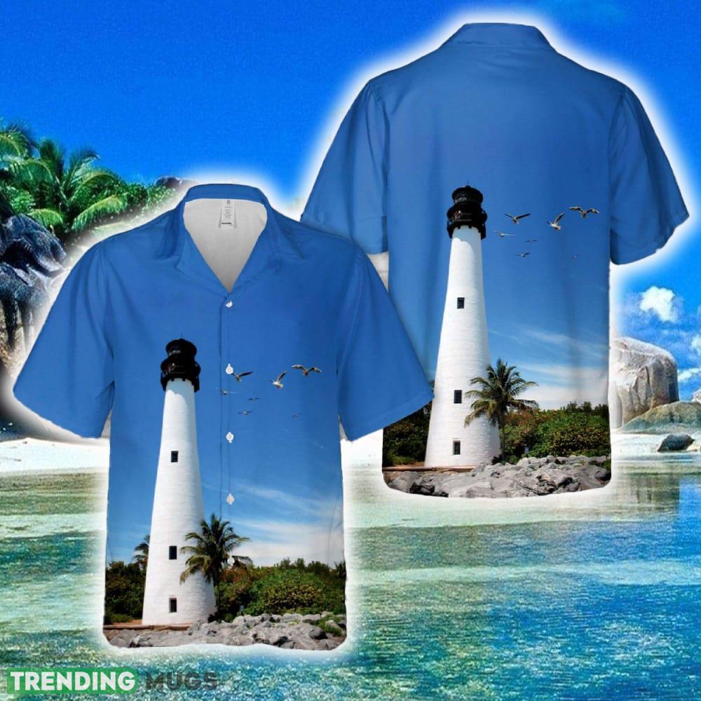 Cape Florida Lighthouse Key Biscayne Florida Hawaiian Shirt For Beach Fans - Cape Florida Lighthouse Key Biscayne Florida Hawaiian Shirt For Beach Fans