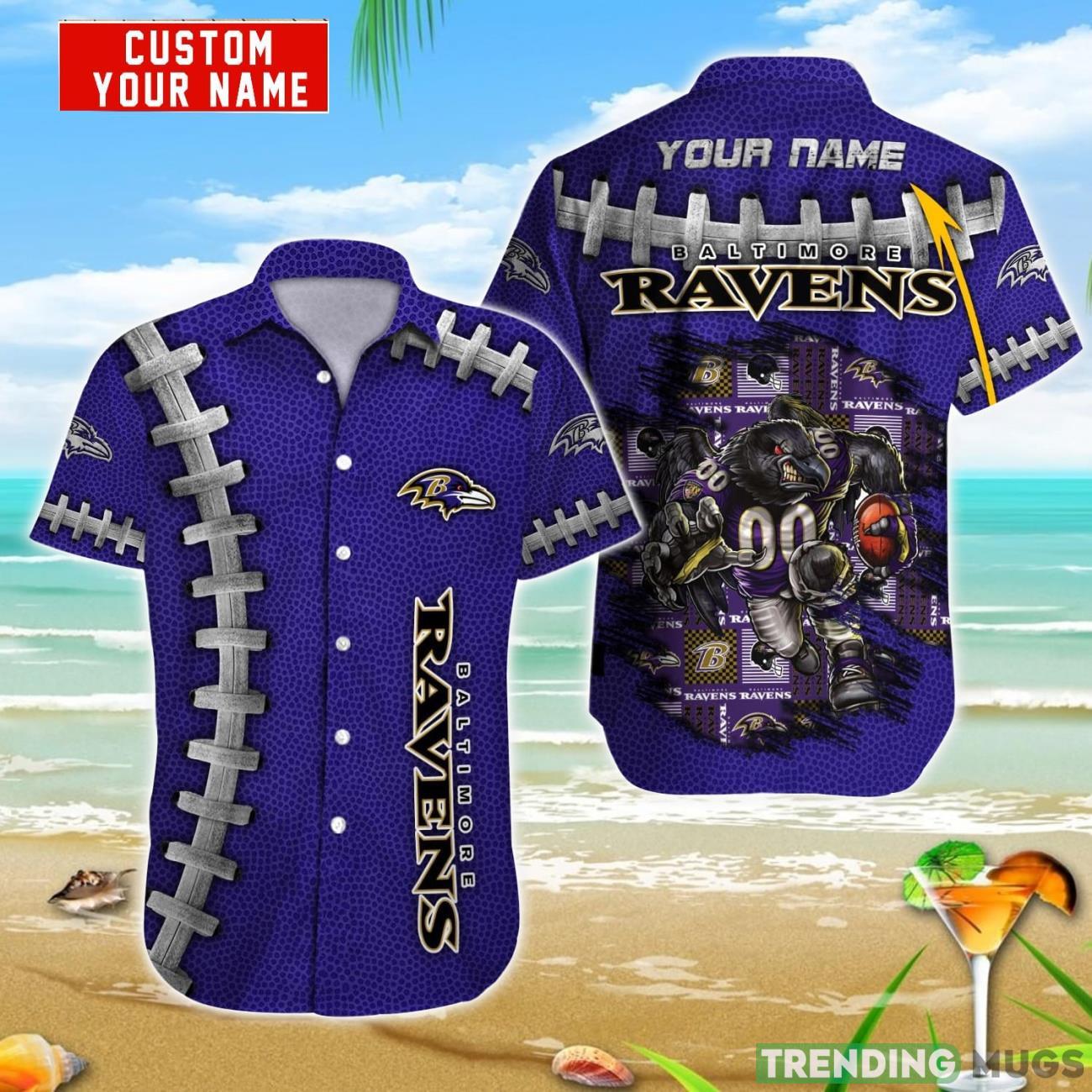 Baltimore Ravens NFL Custom Name Hawaiian Shirt Aloha Beach Summer Gift For Fans Product Photo 1 Baltimore Ravens NFL Custom Name Hawaiian Shirt Aloha Beach Summer Gift For Fans Product Photo 1