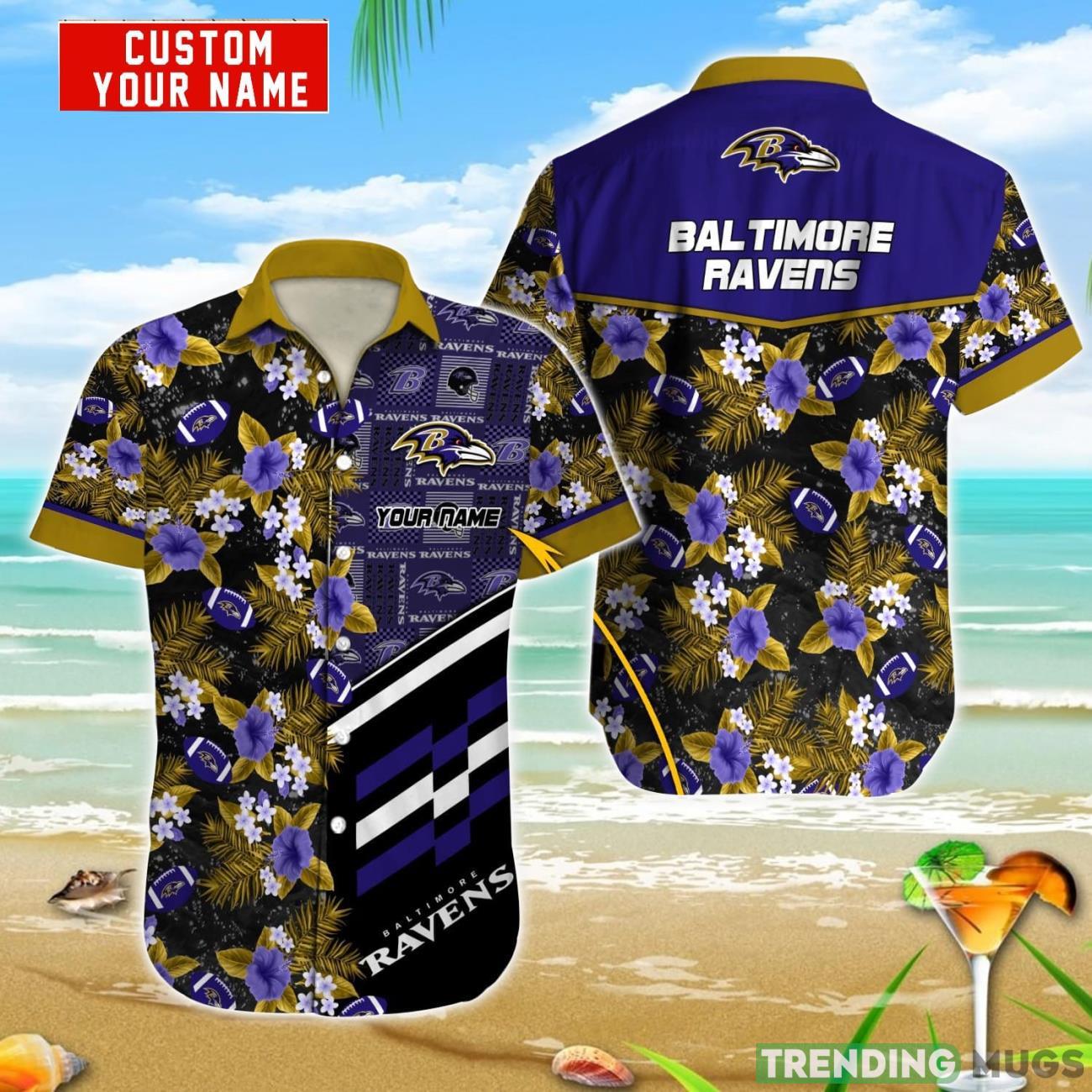 Baltimore Ravens NFL Hawaiian shirt Personalized Name Special Gift For Summer Vacation Product Photo 1 Baltimore Ravens NFL Hawaiian shirt Personalized Name Special Gift For Summer Vacation Product Photo 1