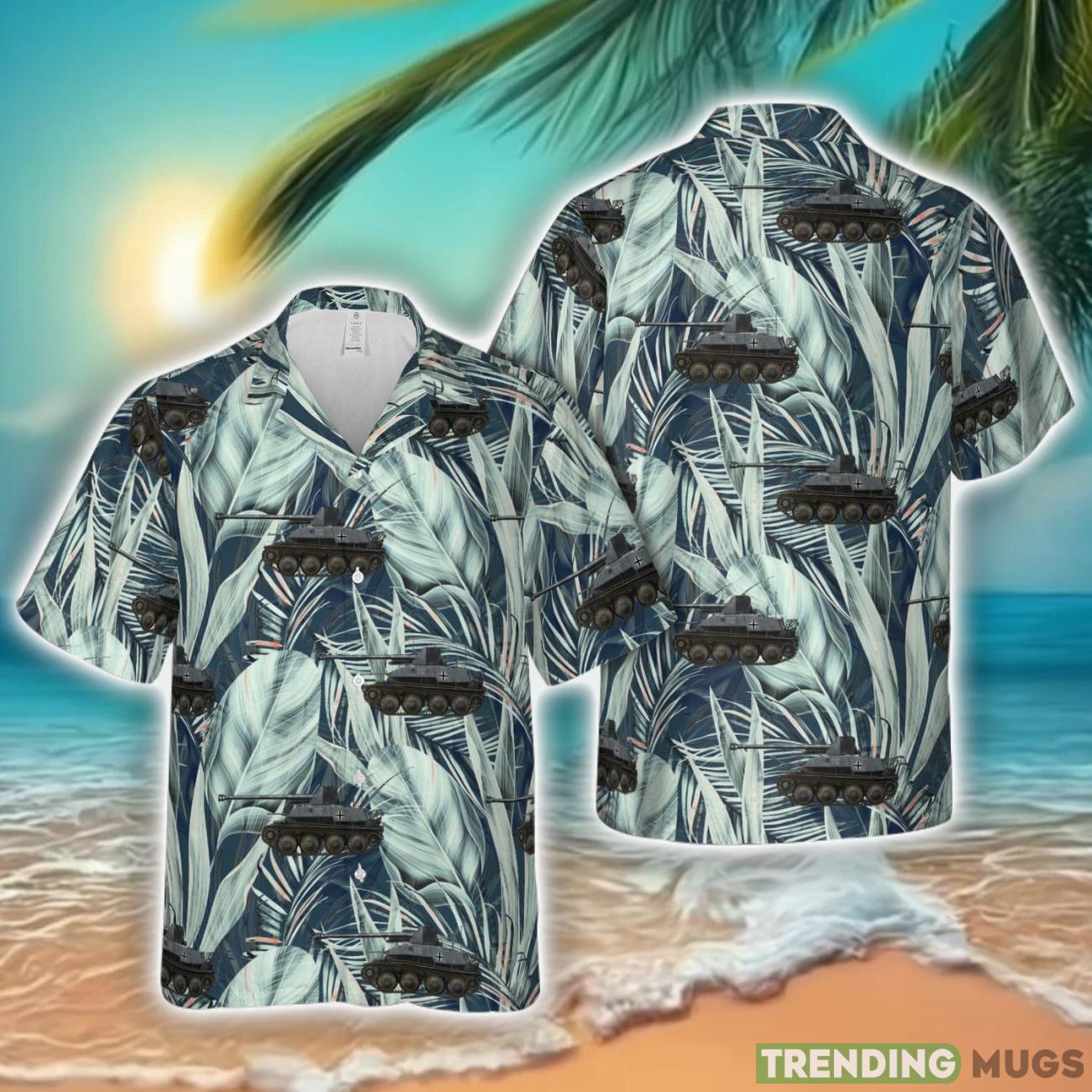 Bundeswehr Marder III of the 49th Panzerjäger-Abteilung of the 4th Panzer Division on the Eastern Front, 1943 Hawaiian Shirt Men Women Beach Shirt All Over Printed Product Photo 1