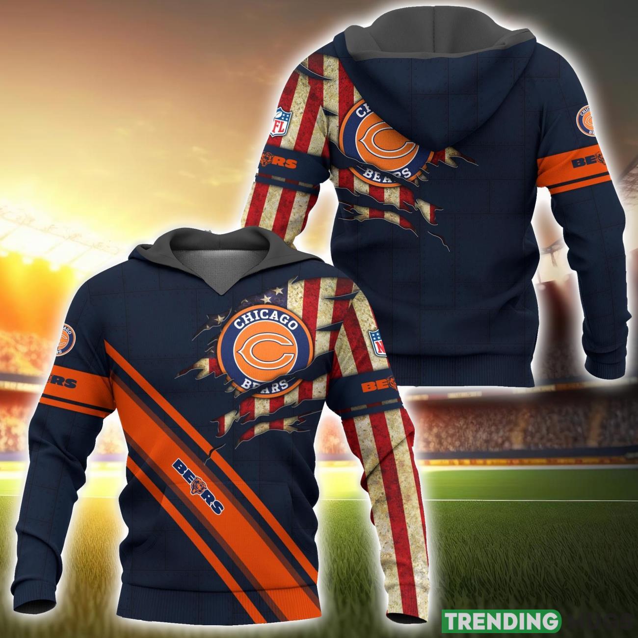 Chicago Bears NFL Sport Team 3D Hoodie For Fans Product Photo 1 Chicago Bears NFL Sport Team 3D Hoodie For Fans Product Photo 1