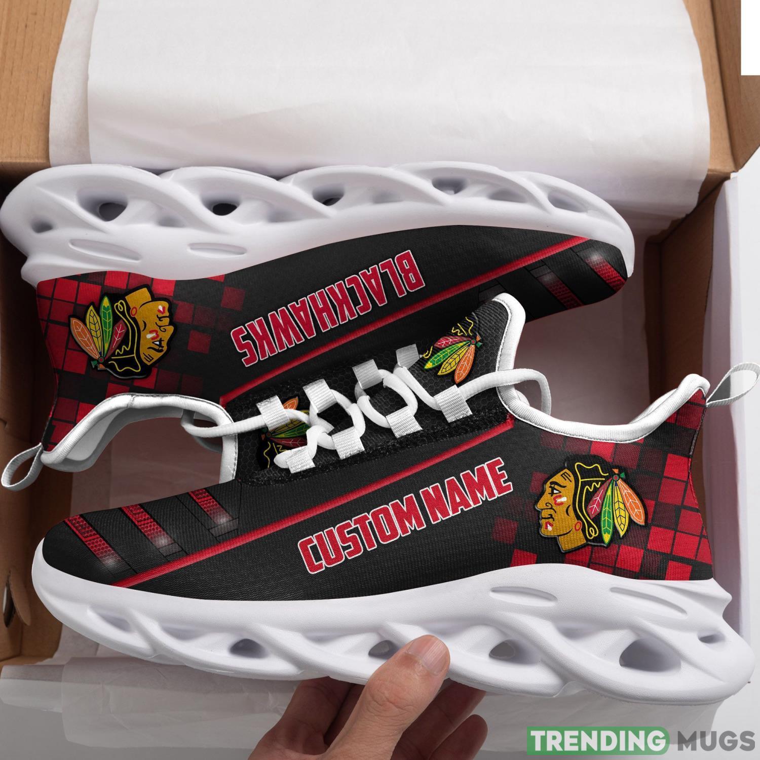 Chicago Blackhawks Custom Name Max Soul Sneaker Shoes For Fan For Men Women Max Soul Chicago Blackhawks Custom Name Max Soul Sneaker Shoes For Fan For Men Women Max Soul