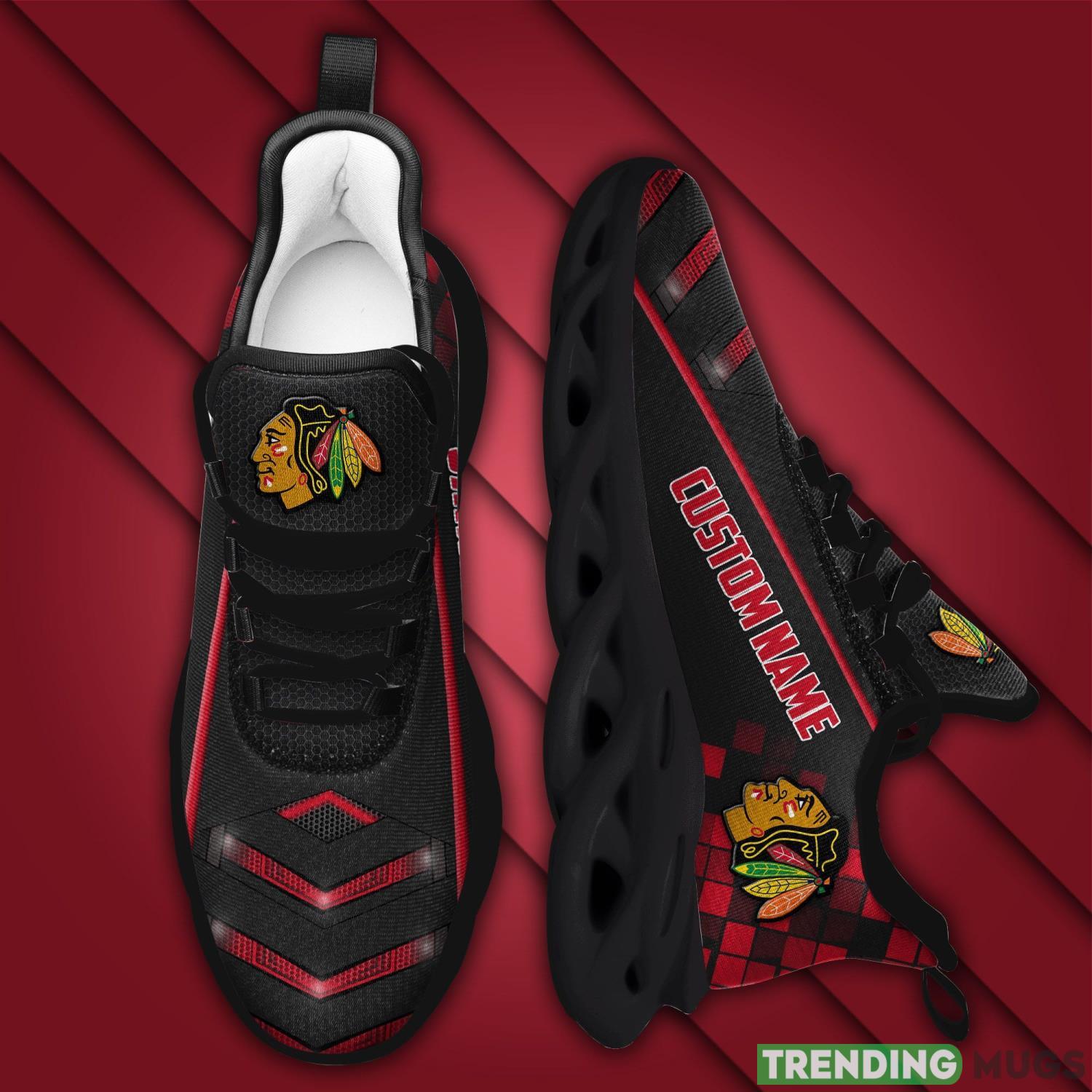Chicago Blackhawks Custom Name Max Soul Sneaker Shoes For Fan For Men Women Max Soul Chicago Blackhawks Custom Name Max Soul Sneaker Shoes For Fan For Men Women Max Soul