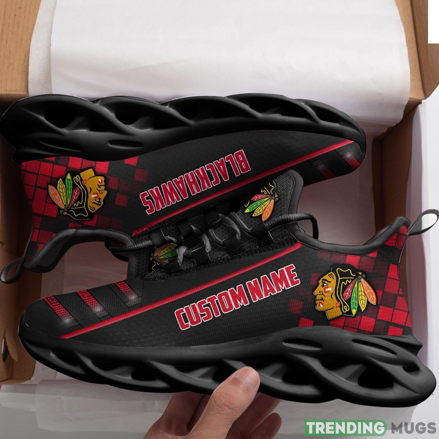 Chicago Blackhawks Custom Name Max Soul Sneaker Shoes For Fan For Men Women Max Soul Chicago Blackhawks Custom Name Max Soul Sneaker Shoes For Fan For Men Women Max Soul
