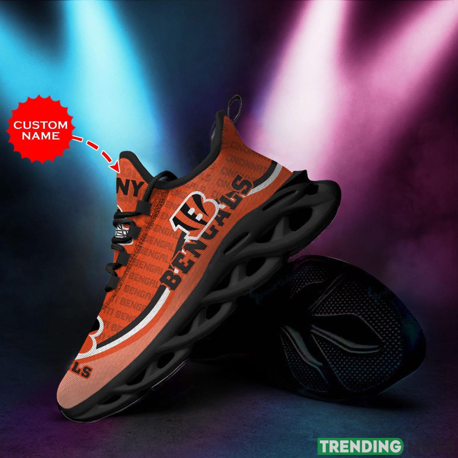 Cincinnati Bengals Custom Personalized Max Soul Sneakers Custom Name Football Fans Sneakers Max Soul Cincinnati Bengals Custom Personalized Max Soul Sneakers Custom Name Football Fans Sneakers Max Soul