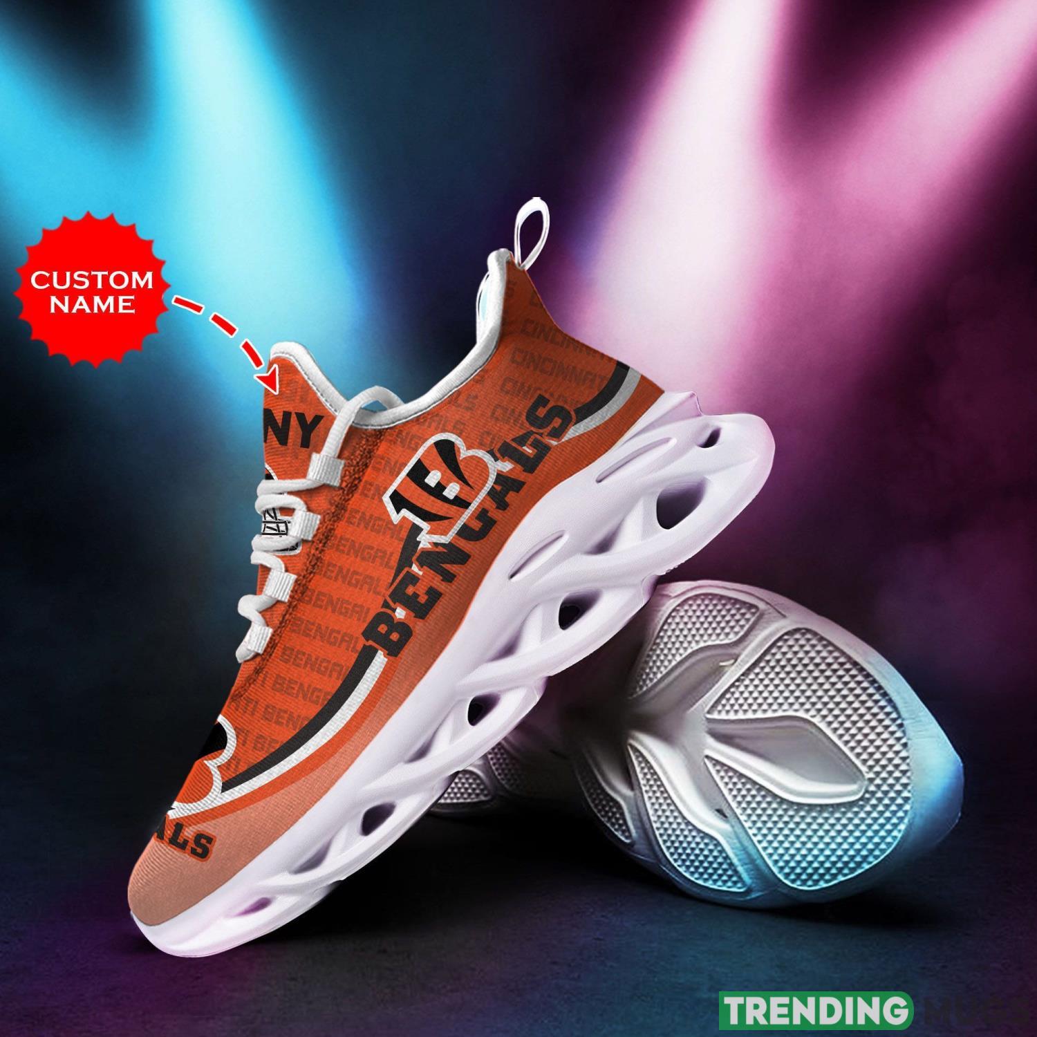 Cincinnati Bengals Custom Personalized Max Soul Sneakers Custom Name Football Fans Sneakers Max Soul Cincinnati Bengals Custom Personalized Max Soul Sneakers Custom Name Football Fans Sneakers Max Soul