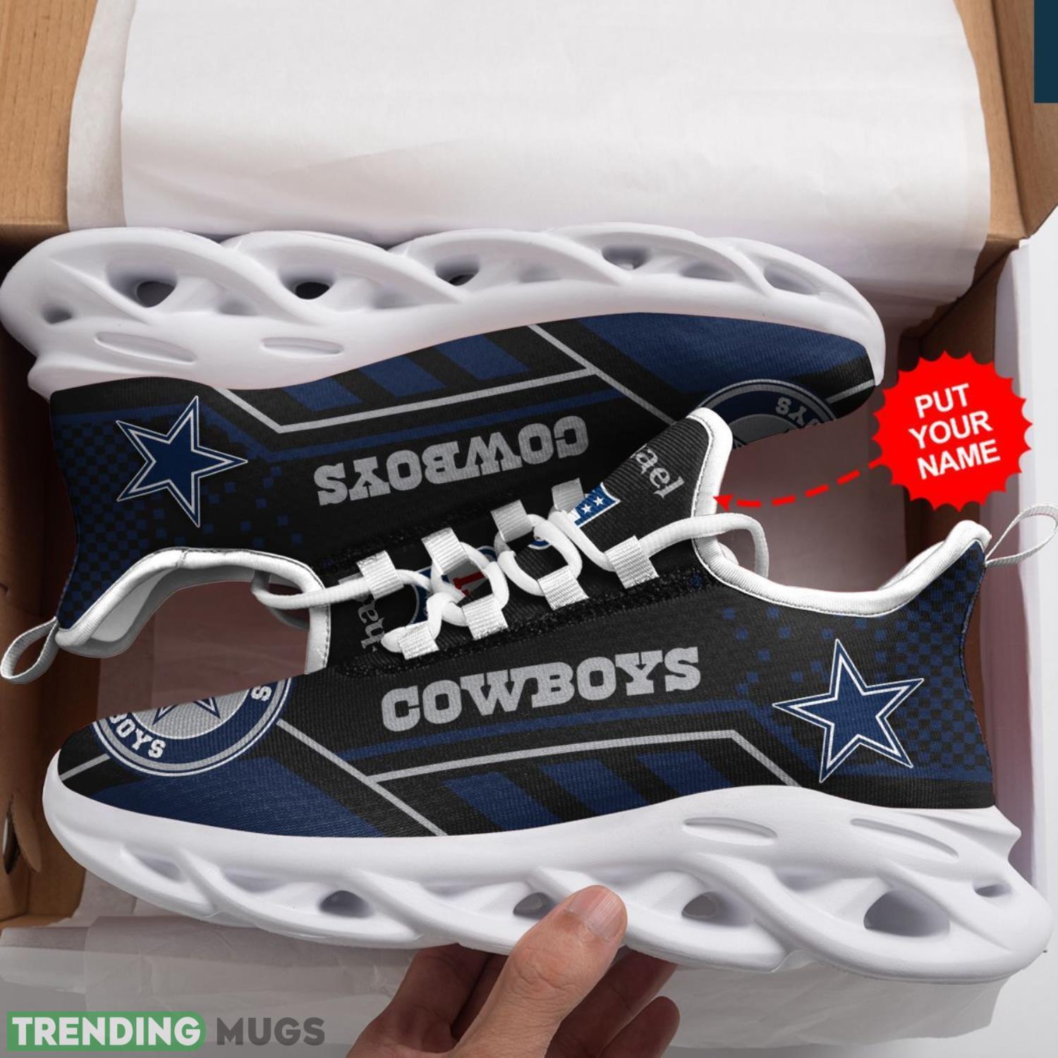 Dallas Cowboys Custom Name Max Soul Sneaker Shoes For Fan For Men Women Max Soul Dallas Cowboys Custom Name Max Soul Sneaker Shoes For Fan For Men Women Max Soul