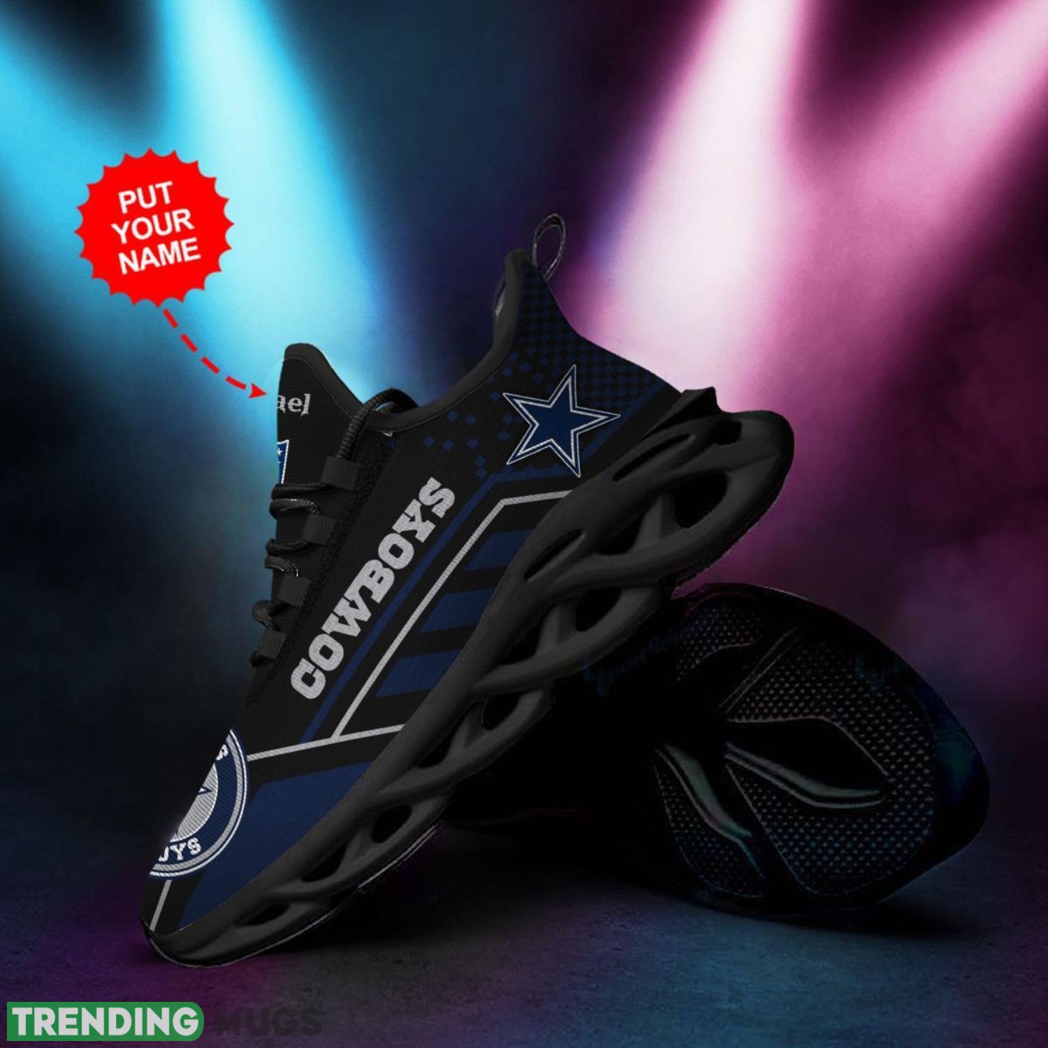 Dallas Cowboys Custom Name Max Soul Sneaker Shoes For Fan For Men Women Max Soul Dallas Cowboys Custom Name Max Soul Sneaker Shoes For Fan For Men Women Max Soul