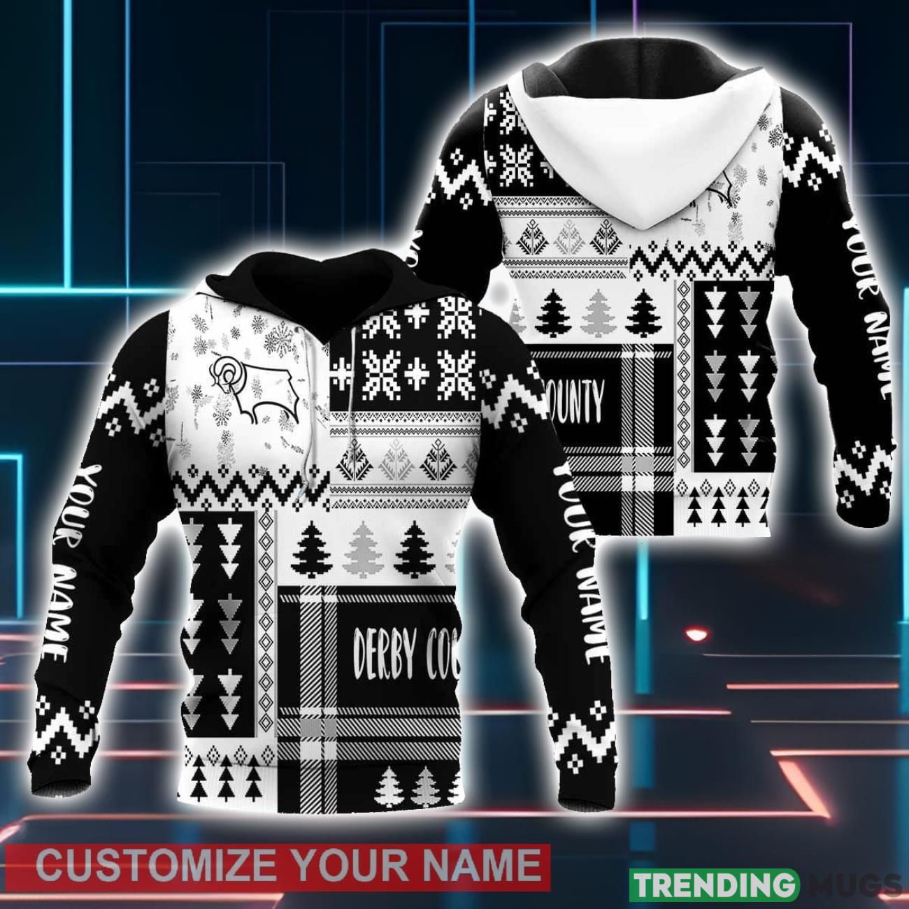 Derby County 3D Hoodie Winter Gift For Men For Women Personalized Name 3D Hoodies Derby County 3D Hoodie Winter Gift For Men For Women Personalized Name 3D Hoodies