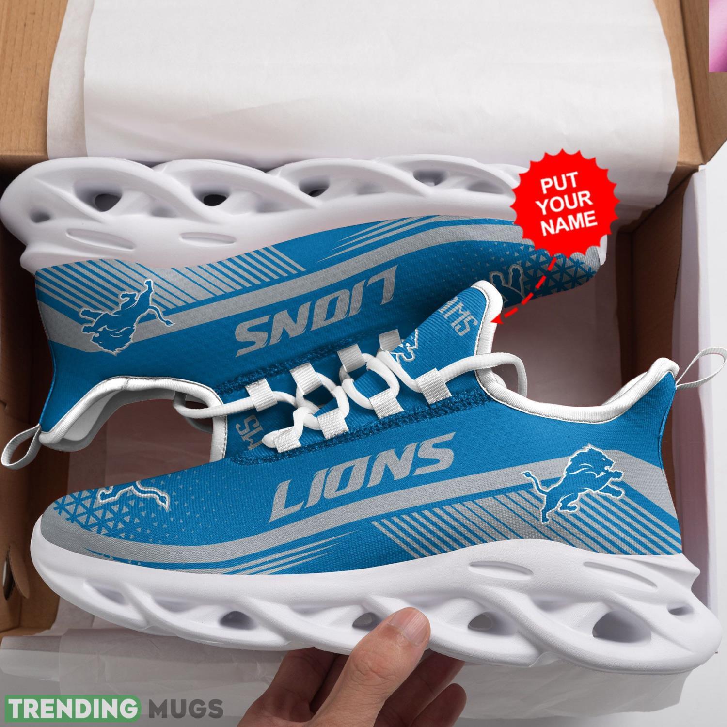 Detroit Lions Custom Personalized Max Soul Sneakers Comfortable Men Women Shoes Max Soul Detroit Lions Custom Personalized Max Soul Sneakers Comfortable Men Women Shoes Max Soul
