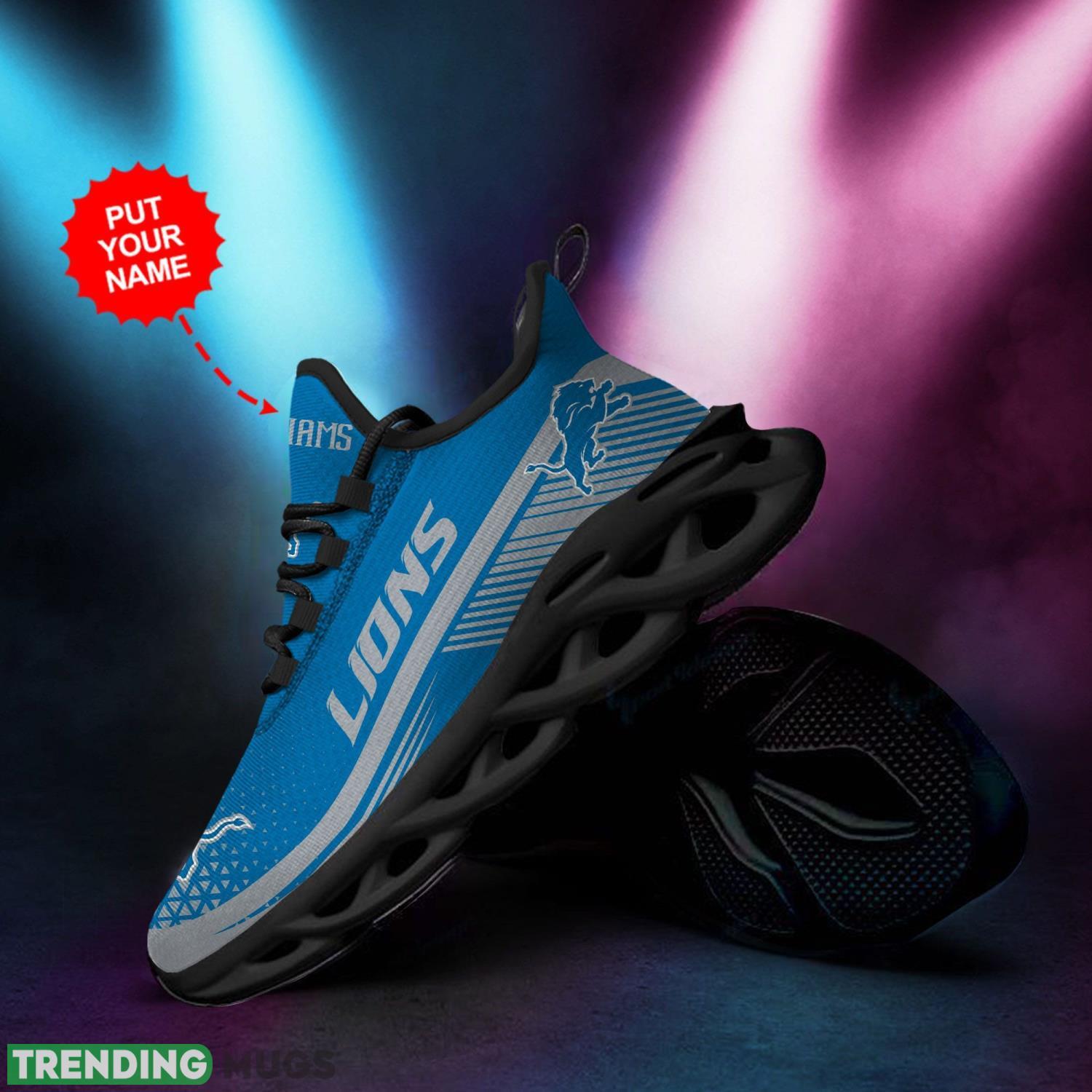 Detroit Lions Custom Personalized Max Soul Sneakers Comfortable Men Women Shoes Max Soul Detroit Lions Custom Personalized Max Soul Sneakers Comfortable Men Women Shoes Max Soul