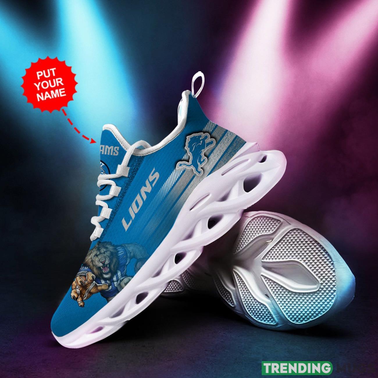 Detroit Lions Custom Personalized Name Max Soul Sneakers Running Sports Shoes Max Soul Detroit Lions Custom Personalized Name Max Soul Sneakers Running Sports Shoes Max Soul