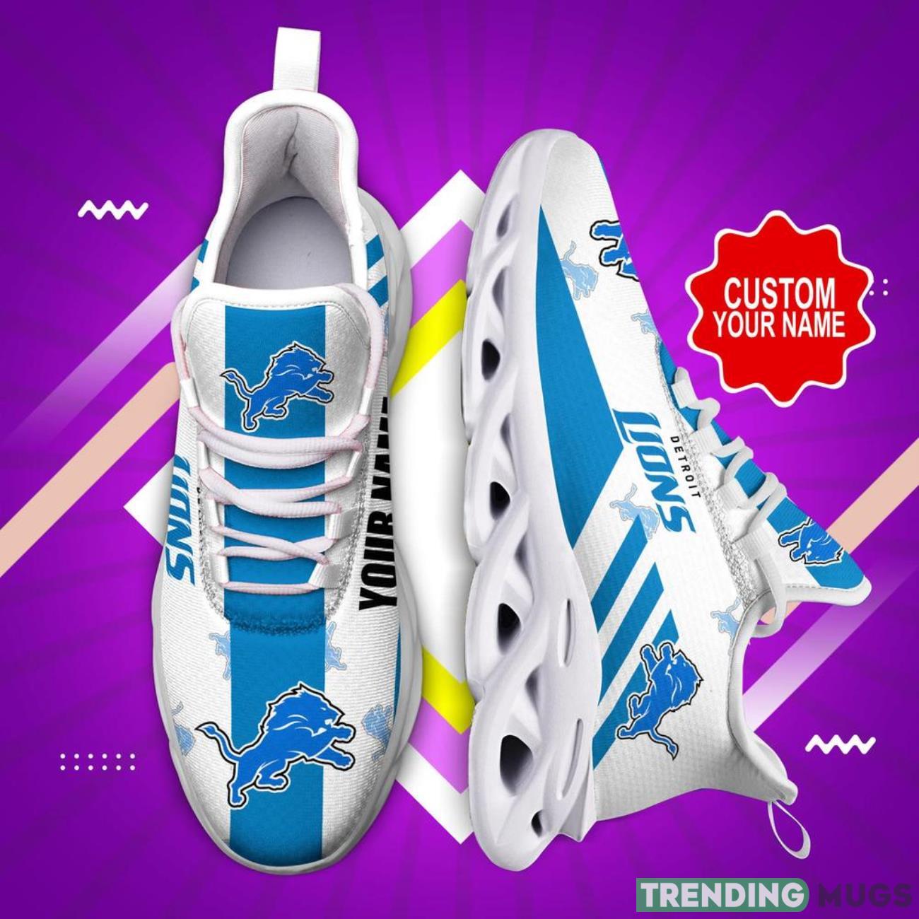 Detroit Lions NFL Max Soul Shoes Sneakers Personalized Name Gifts For Football Fans Max Soul Detroit Lions NFL Max Soul Shoes Sneakers Personalized Name Gifts For Football Fans Max Soul