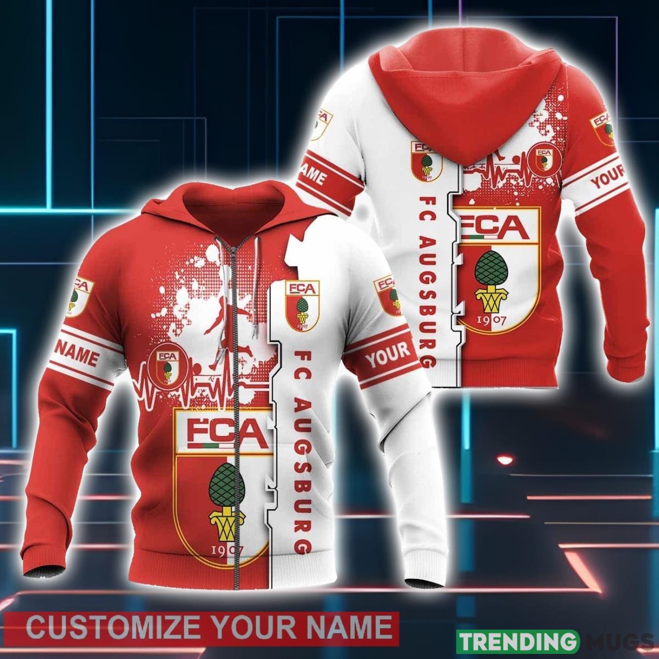 FC Augsburg 3D Hoodie Winter Gift For Men For Women Personalized Name Product Photo 1 FC Augsburg 3D Hoodie Winter Gift For Men For Women Personalized Name Product Photo 1