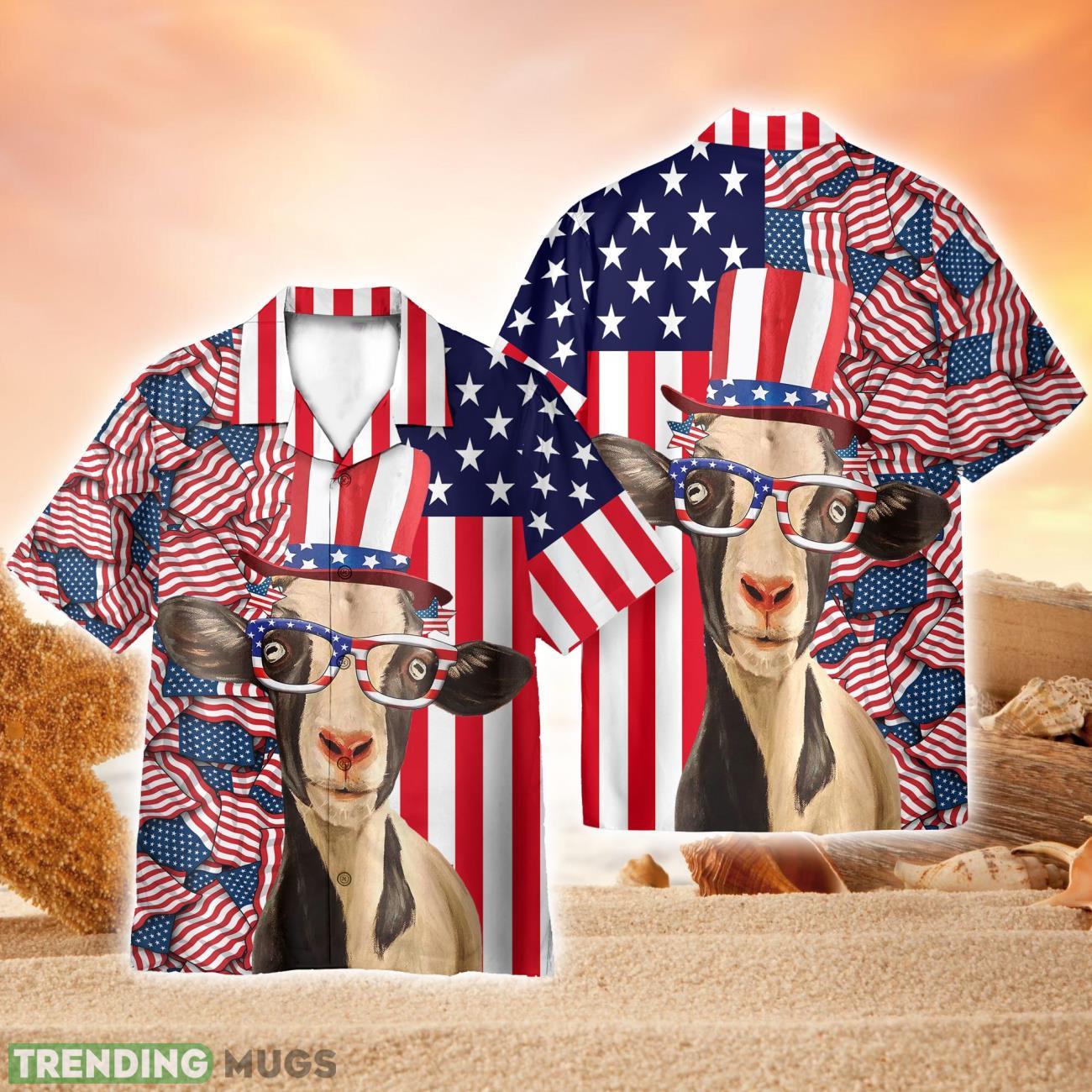Goat 4th July Idependence Day 3D Hawaiian Shirt Holiday Gift Product Photo 1 Goat 4th July Idependence Day 3D Hawaiian Shirt Holiday Gift Product Photo 1
