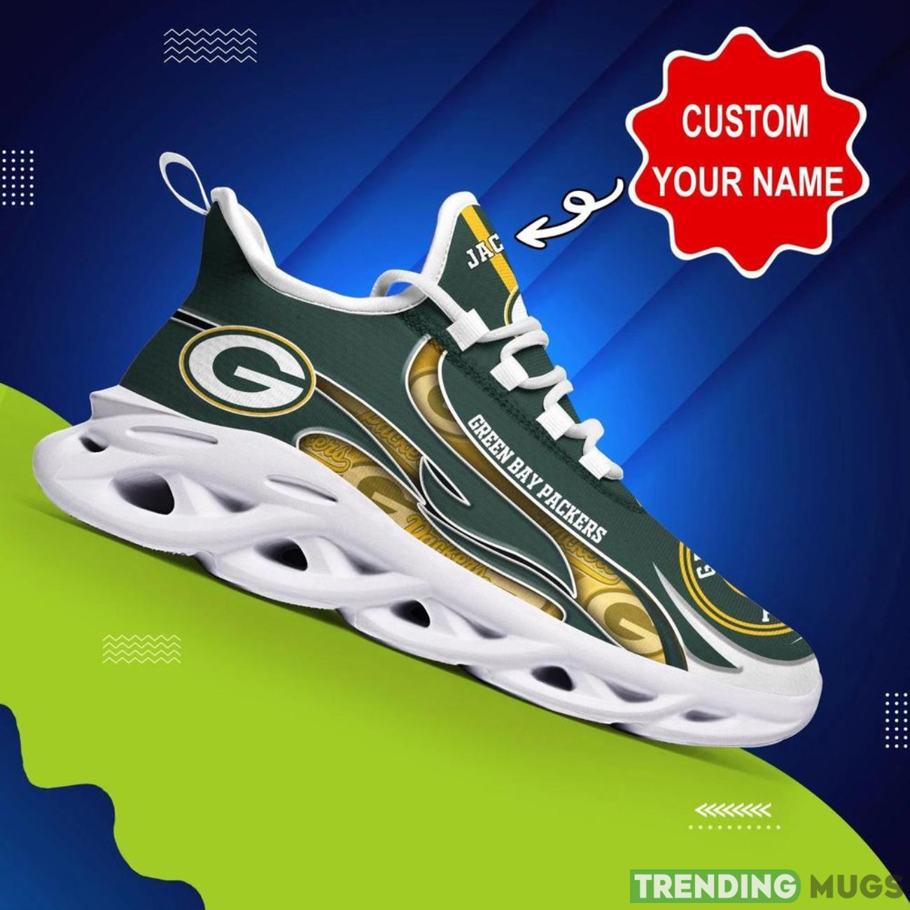 Green Bay Packers NFL Max Soul Shoes Sneakers Personalized Name Gifts For Football Fans Max Soul Green Bay Packers NFL Max Soul Shoes Sneakers Personalized Name Gifts For Football Fans Max Soul