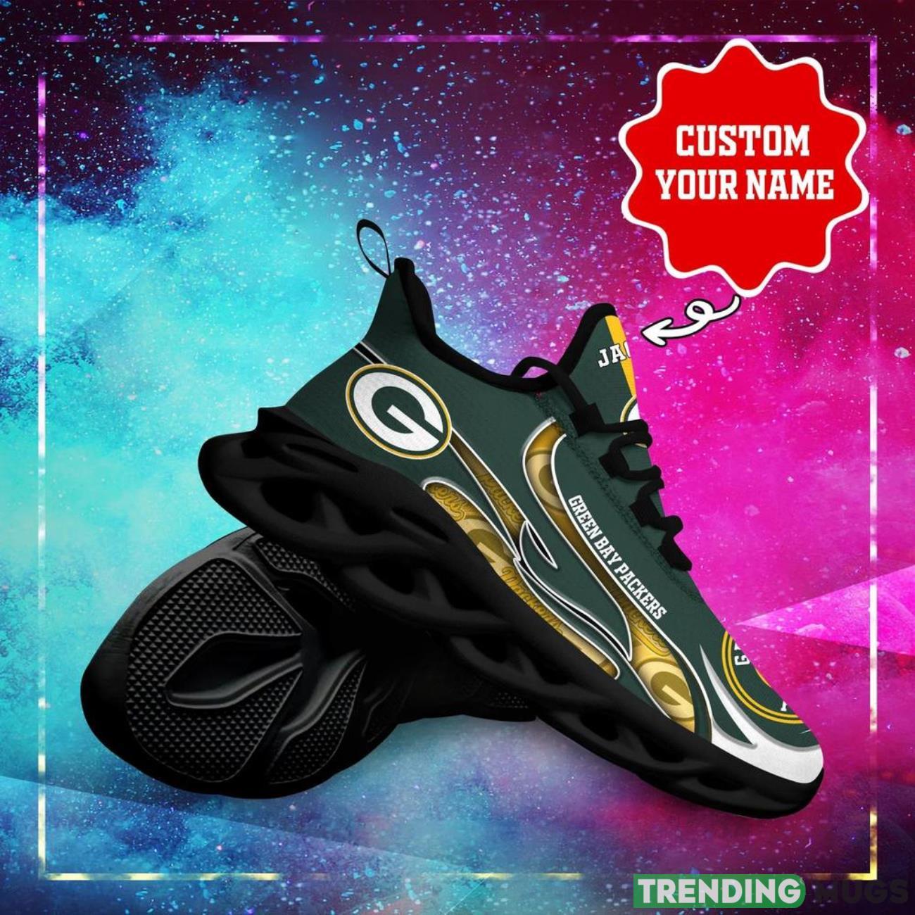 Green Bay Packers NFL Max Soul Shoes Sneakers Personalized Name Gifts For Football Fans Max Soul Green Bay Packers NFL Max Soul Shoes Sneakers Personalized Name Gifts For Football Fans Max Soul