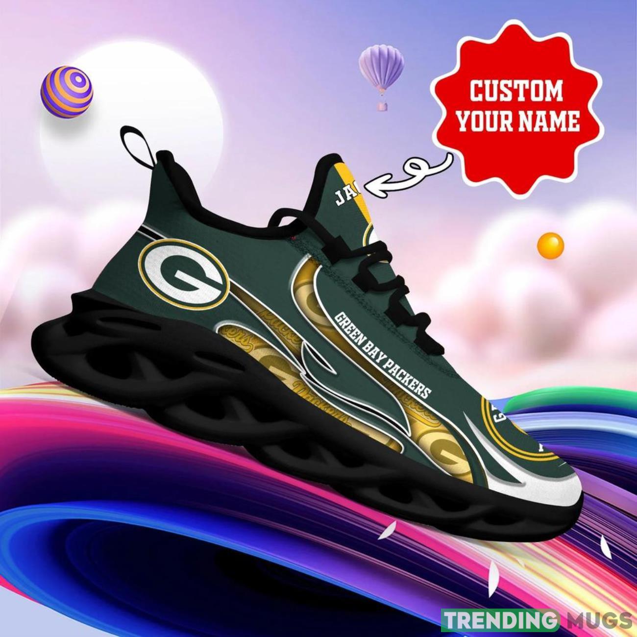 Green Bay Packers NFL Max Soul Shoes Sneakers Personalized Name Gifts For Football Fans Max Soul Green Bay Packers NFL Max Soul Shoes Sneakers Personalized Name Gifts For Football Fans Max Soul