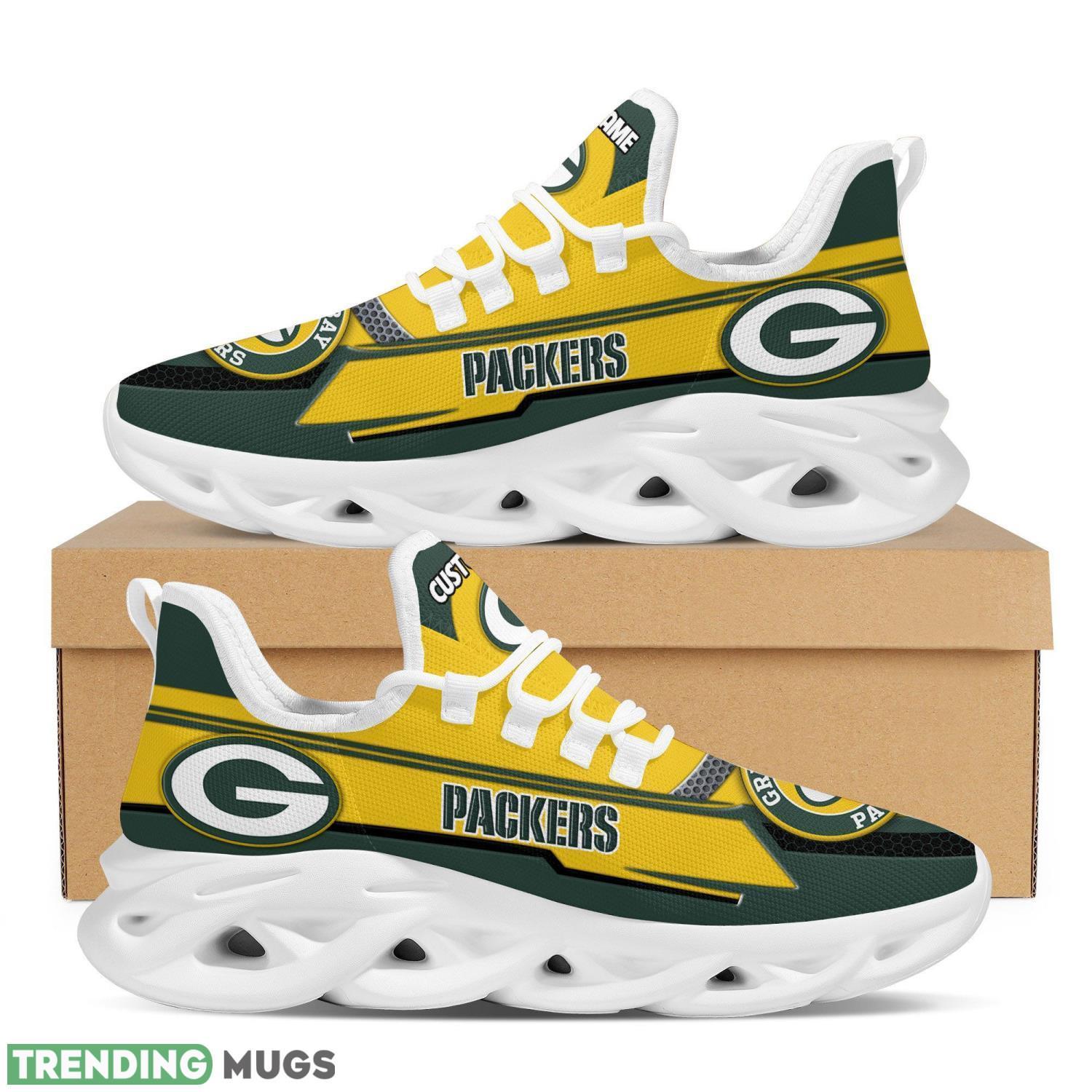 Green Bay PackersFootball Team Symbol Geometric Pattern Custom Name 3D All Over Print Max Soul Sneakers For Men And Women Max Soul Green Bay PackersFootball Team Symbol Geometric Pattern Custom Name 3D All Over Print Max Soul Sneakers For Men And Women Max Soul