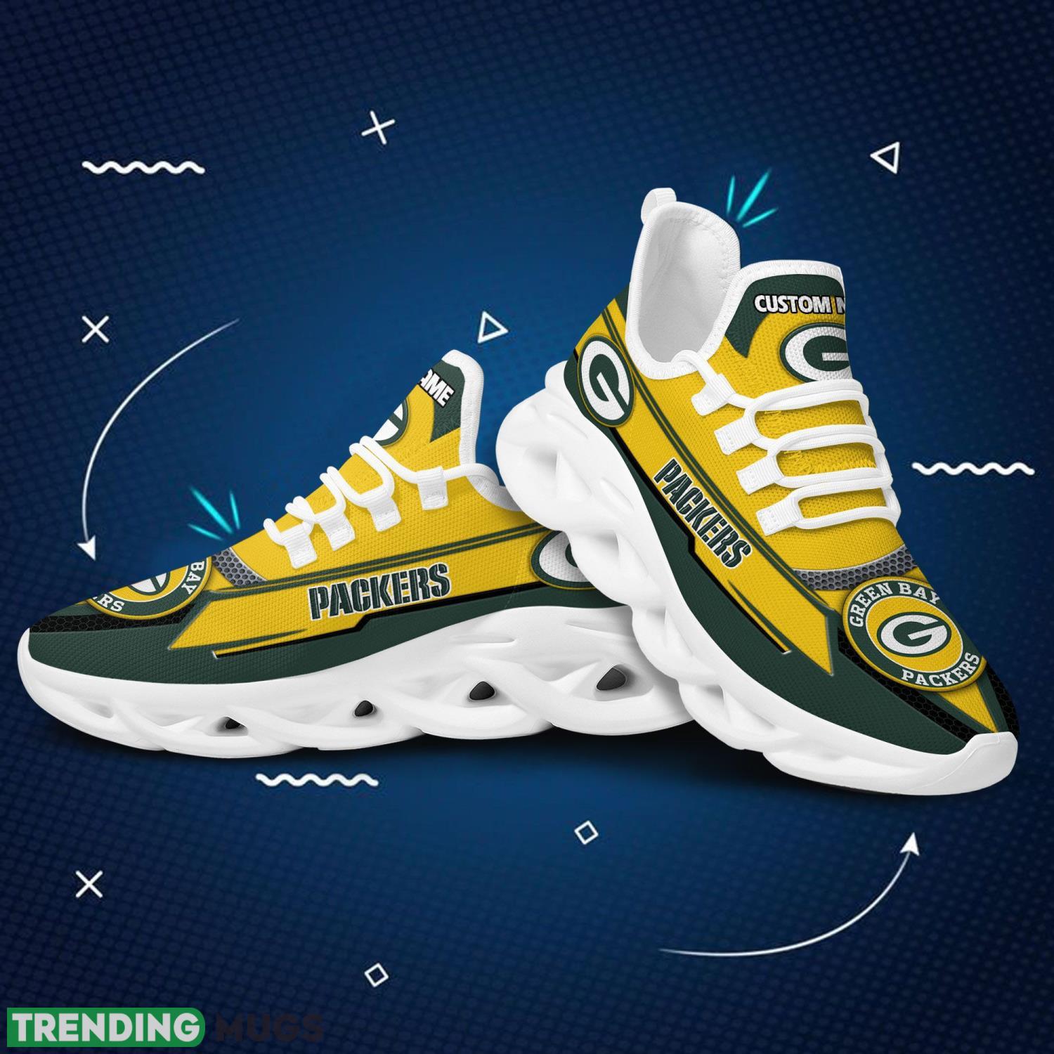 Green Bay PackersFootball Team Symbol Geometric Pattern Custom Name 3D All Over Print Max Soul Sneakers For Men And Women Max Soul Green Bay PackersFootball Team Symbol Geometric Pattern Custom Name 3D All Over Print Max Soul Sneakers For Men And Women Max Soul