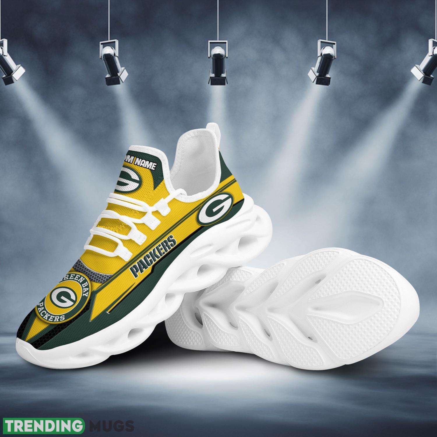 Green Bay PackersFootball Team Symbol Geometric Pattern Custom Name 3D All Over Print Max Soul Sneakers For Men And Women Max Soul Green Bay PackersFootball Team Symbol Geometric Pattern Custom Name 3D All Over Print Max Soul Sneakers For Men And Women Max Soul