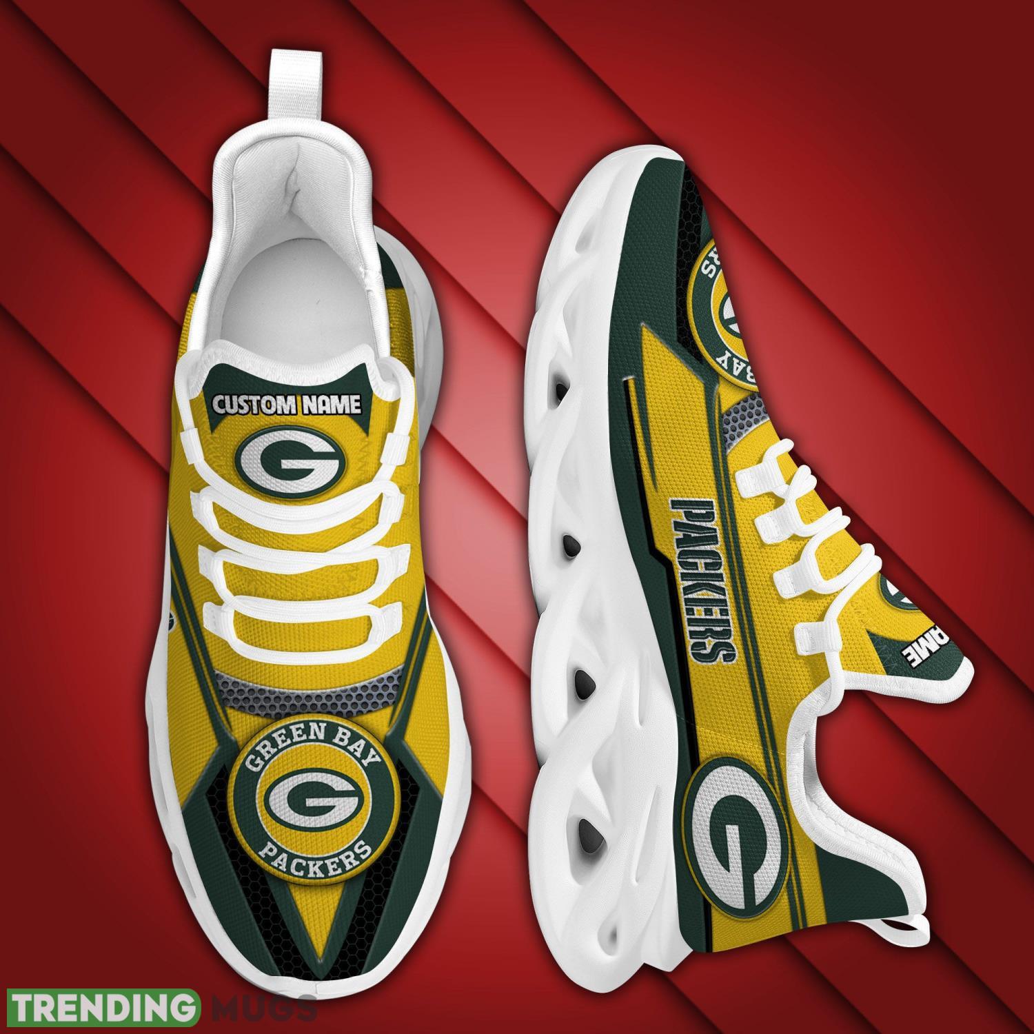 Green Bay PackersFootball Team Symbol Geometric Pattern Custom Name 3D All Over Print Max Soul Sneakers For Men And Women Max Soul Green Bay PackersFootball Team Symbol Geometric Pattern Custom Name 3D All Over Print Max Soul Sneakers For Men And Women Max Soul