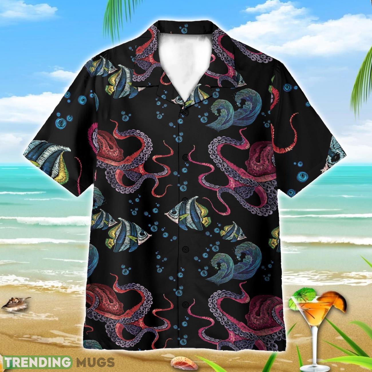 Happy Octopus AOP Hawaiian Shirt Beach Lover Gift Hawaii Shirt Product Photo 1