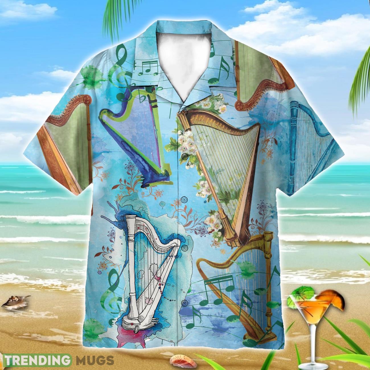 Harp Is My Life AOP Hawaiian Shirt Beach Lover Gift Hawaii Shirt Product Photo 1 Harp Is My Life AOP Hawaiian Shirt Beach Lover Gift Hawaii Shirt Product Photo 1