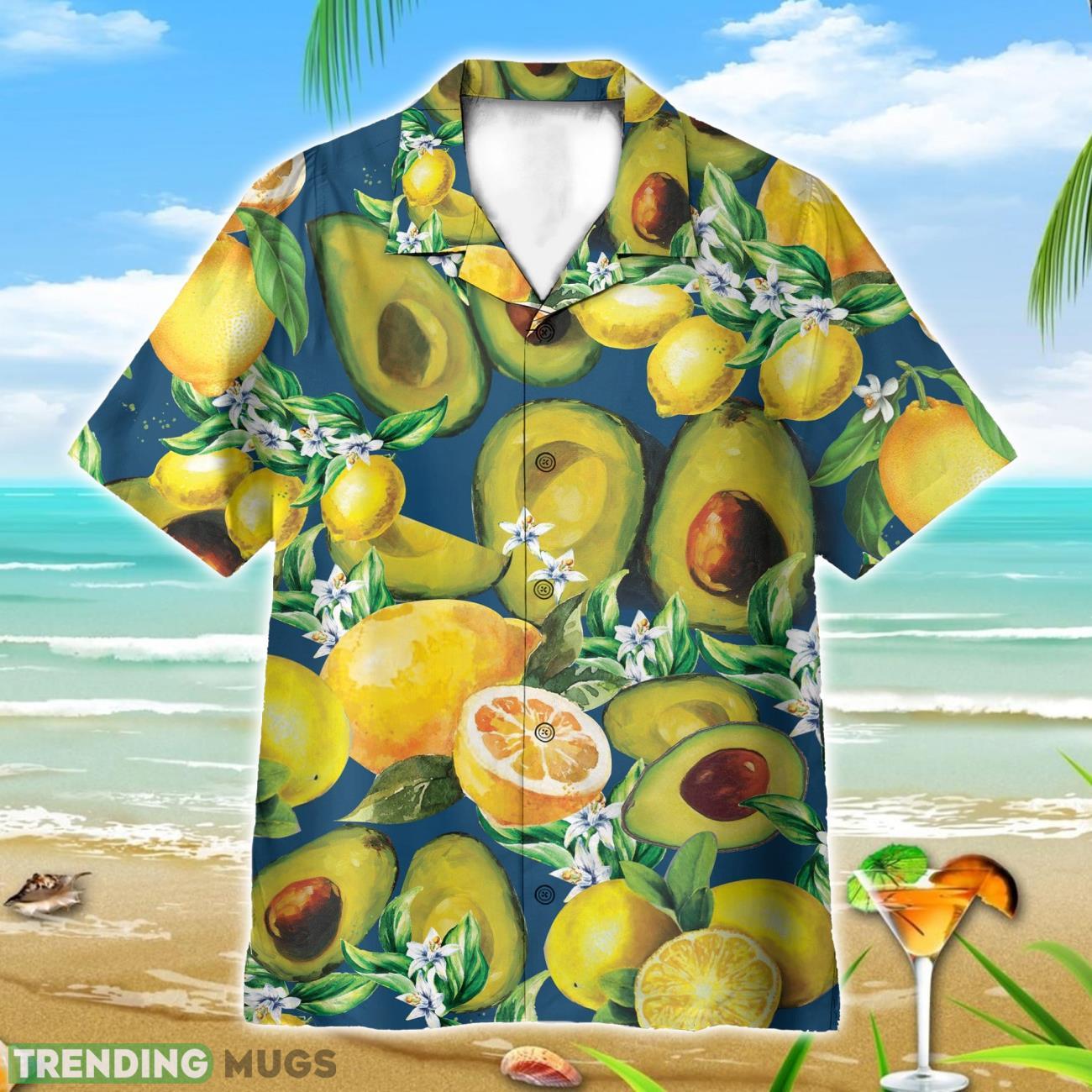 Hello Summer, Avocado And Lemon Fruits 3D Hawaiian Shirt Summer Vaction Gift Product Photo 1