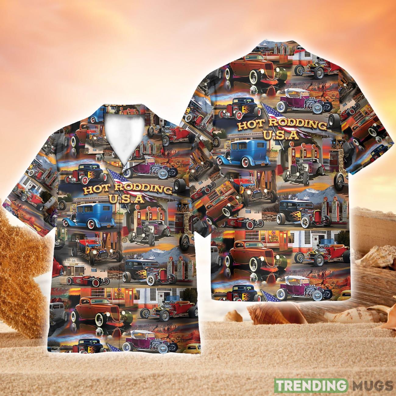 Hot Rodding USA Car Full Printed Hawaiian Shirt Beach Shirt Product Photo 1 Hot Rodding USA Car Full Printed Hawaiian Shirt Beach Shirt Product Photo 1