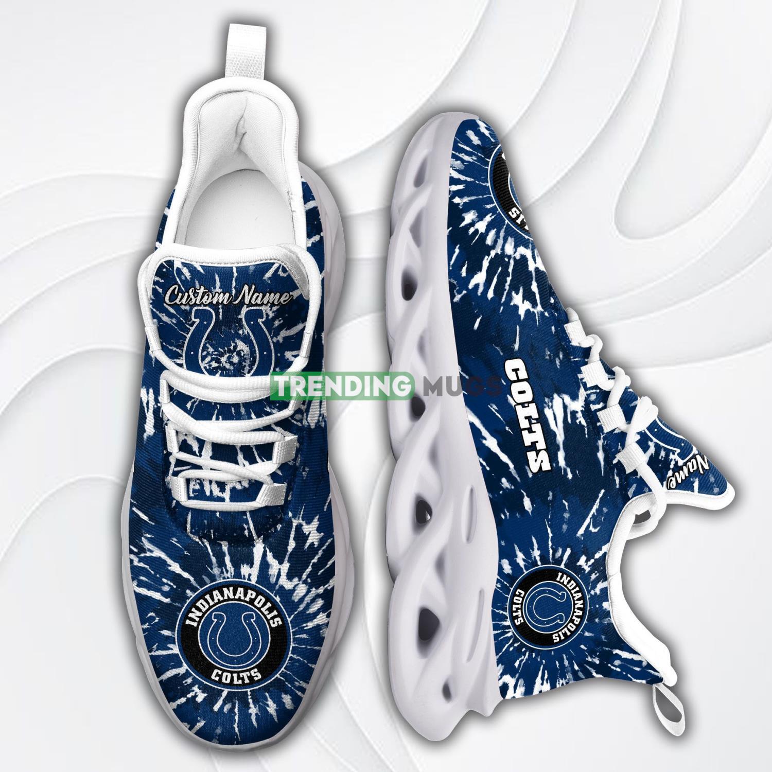 Indianapolis Colts Custom Name Tie Dye Max Soul Sneaker Shoes For Fans For Men Women Max Soul Indianapolis Colts Custom Name Tie Dye Max Soul Sneaker Shoes For Fans For Men Women Max Soul