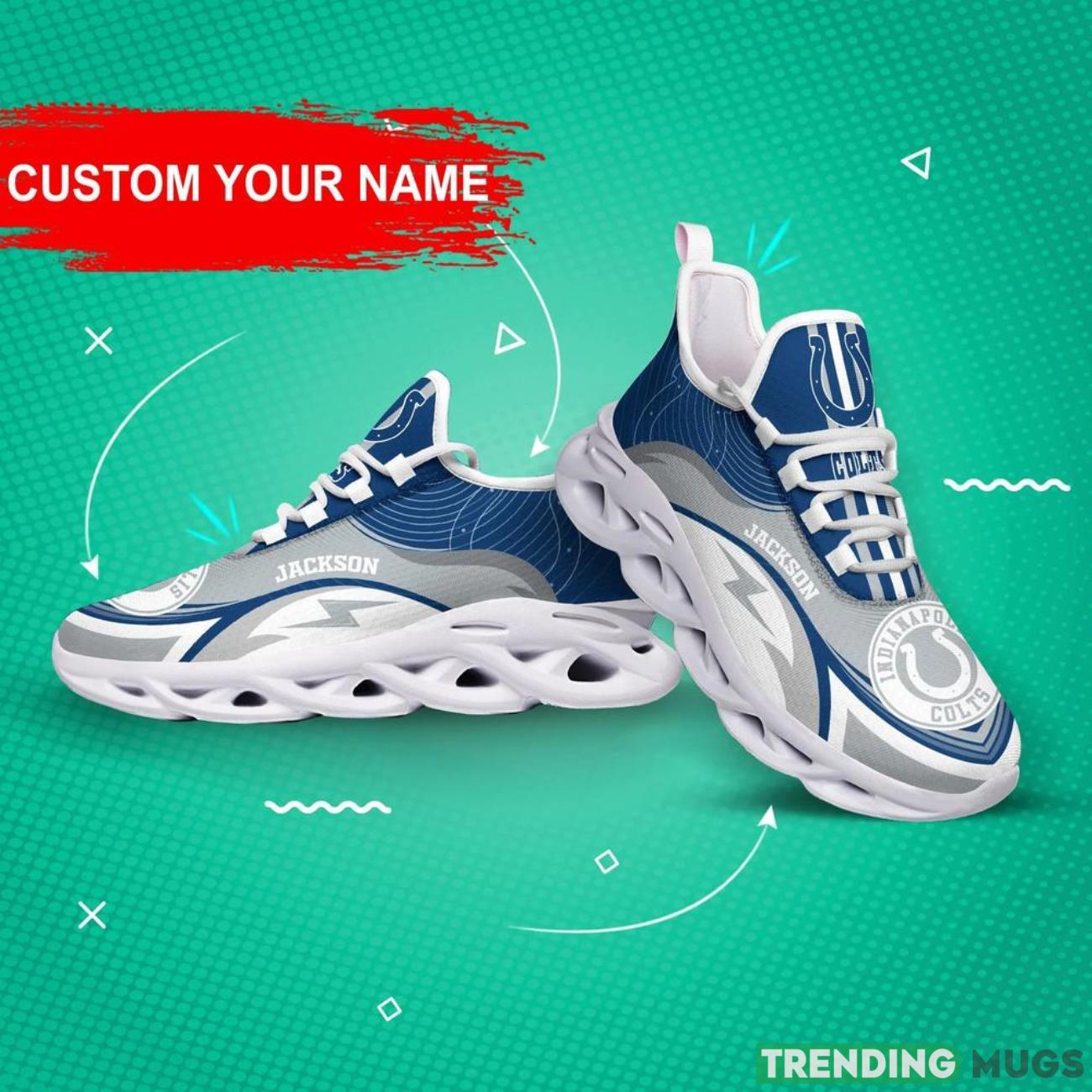Indianapolis Colts NFL Max Soul Shoes Sneakers Personalized Name Gifts For Football Fans Max Soul Indianapolis Colts NFL Max Soul Shoes Sneakers Personalized Name Gifts For Football Fans Max Soul