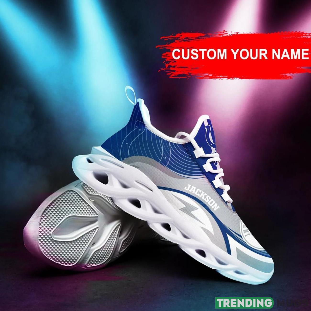 Indianapolis Colts NFL Max Soul Shoes Sneakers Personalized Name Gifts For Football Fans Max Soul Indianapolis Colts NFL Max Soul Shoes Sneakers Personalized Name Gifts For Football Fans Max Soul
