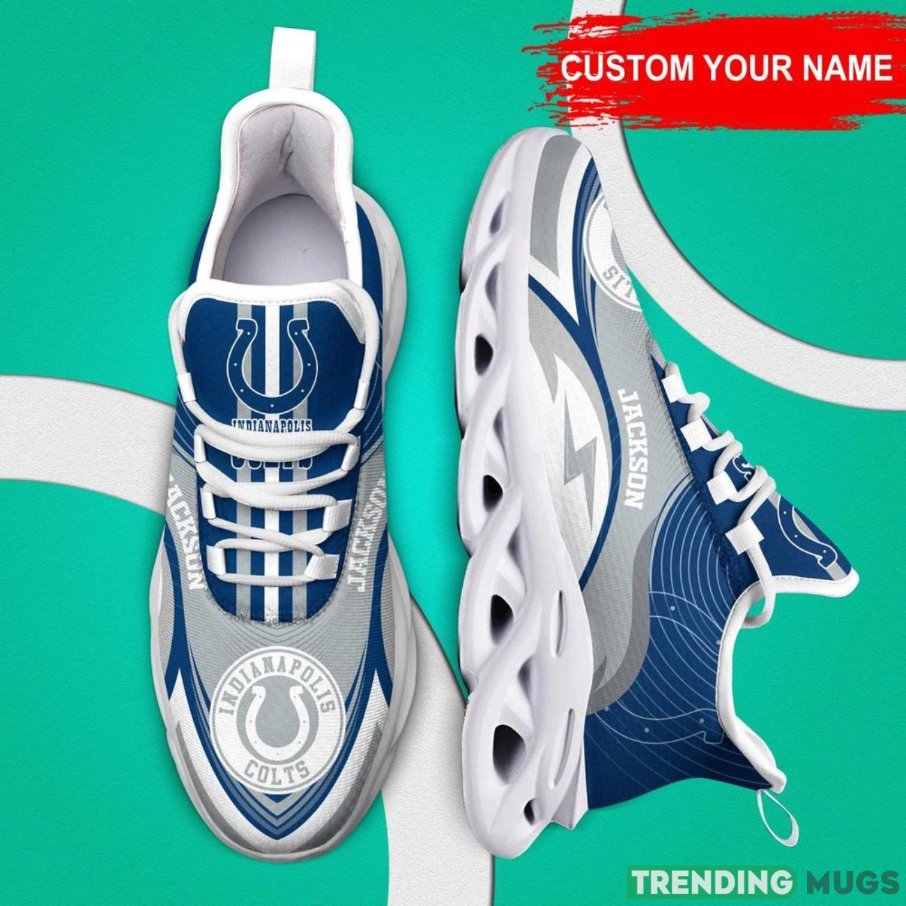 Indianapolis Colts NFL Max Soul Shoes Sneakers Personalized Name Gifts For Football Fans Max Soul Indianapolis Colts NFL Max Soul Shoes Sneakers Personalized Name Gifts For Football Fans Max Soul