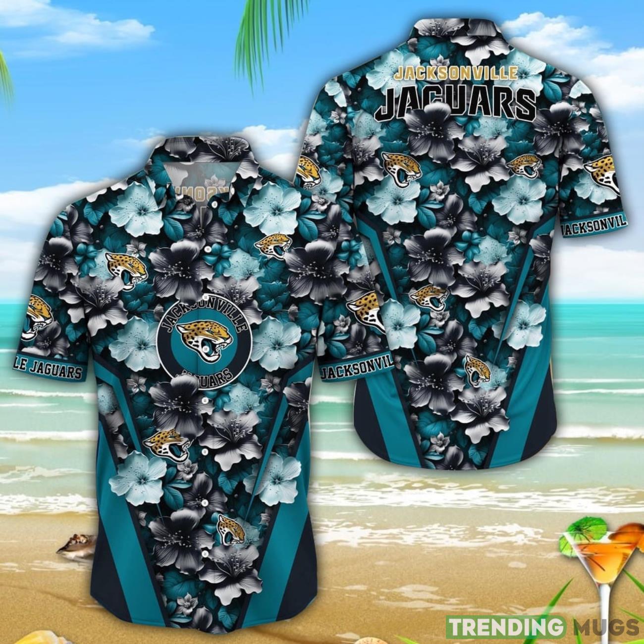 Jacksonville Jaguars 3D Hawaiian Shirt Flower Tropical Beach Gift Product Photo 1 Jacksonville Jaguars 3D Hawaiian Shirt Flower Tropical Beach Gift Product Photo 1