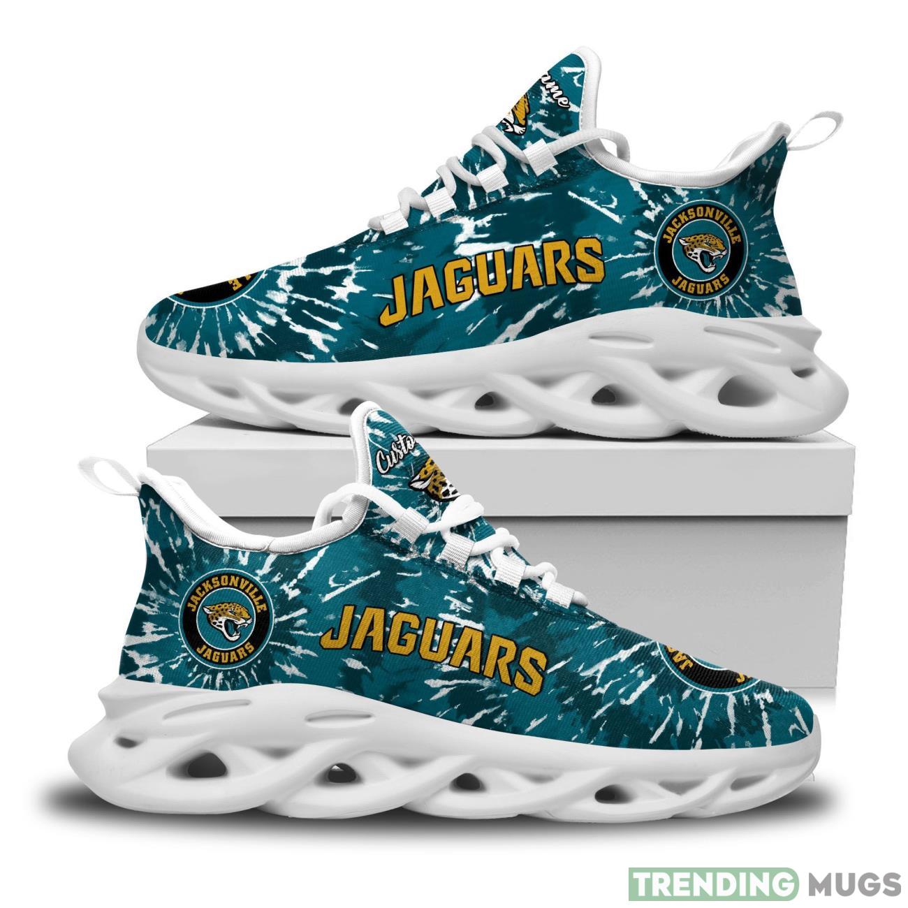 Jacksonville Jaguars Custom Name Tie Dye Max Soul Sneaker Shoes For Fans For Men Women Max Soul Jacksonville Jaguars Custom Name Tie Dye Max Soul Sneaker Shoes For Fans For Men Women Max Soul