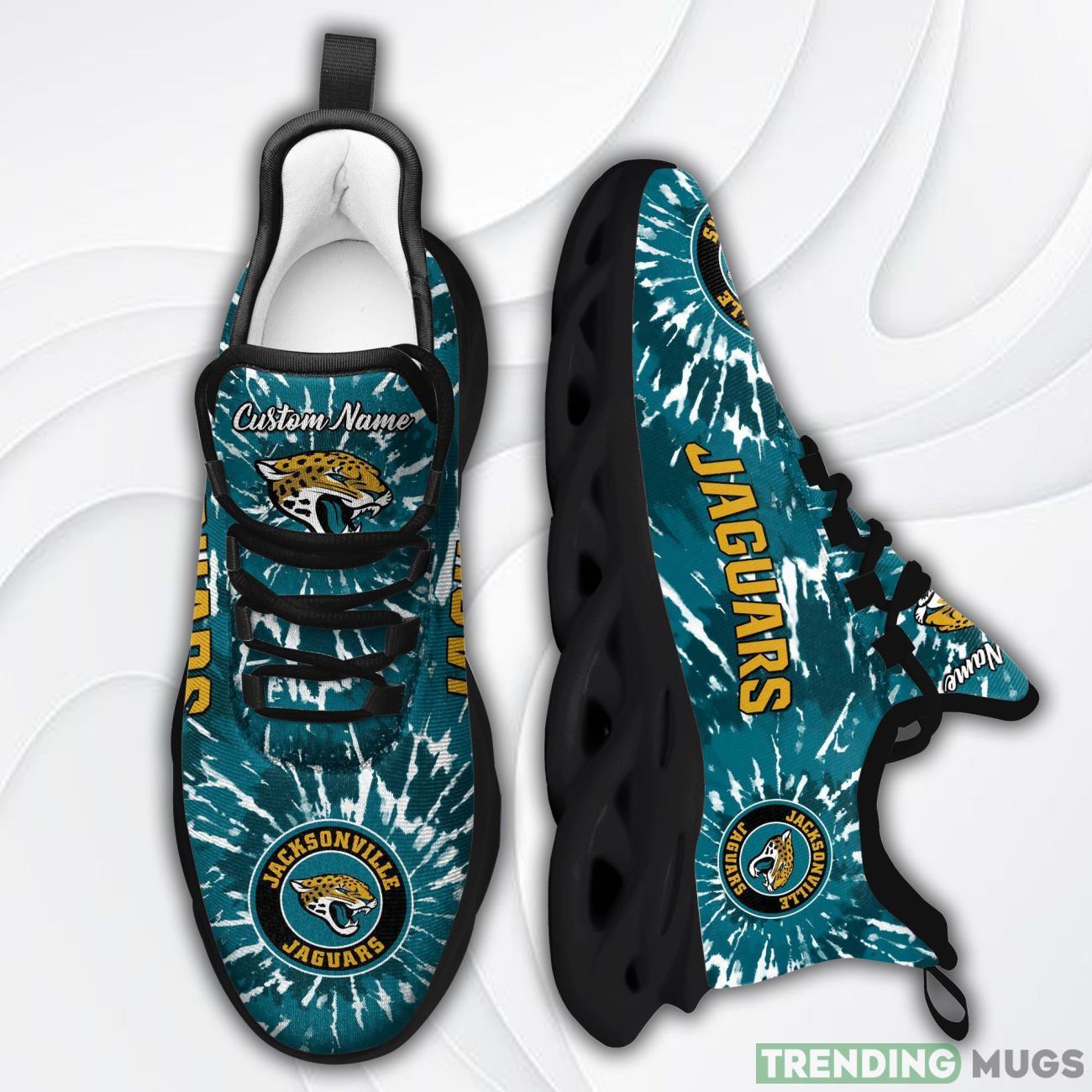 Jacksonville Jaguars Custom Name Tie Dye Max Soul Sneaker Shoes For Fans For Men Women Max Soul Jacksonville Jaguars Custom Name Tie Dye Max Soul Sneaker Shoes For Fans For Men Women Max Soul