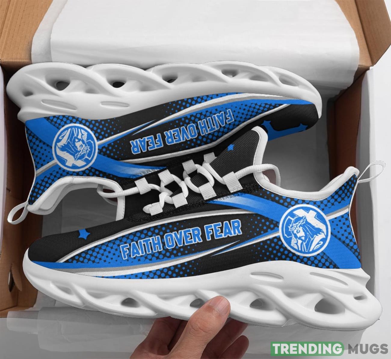 Jesus Faith Over Fear Max Soul Shoes Running Sneakers Blue Shoes Product Photo 1 Jesus Faith Over Fear Max Soul Shoes Running Sneakers Blue Shoes Product Photo 1