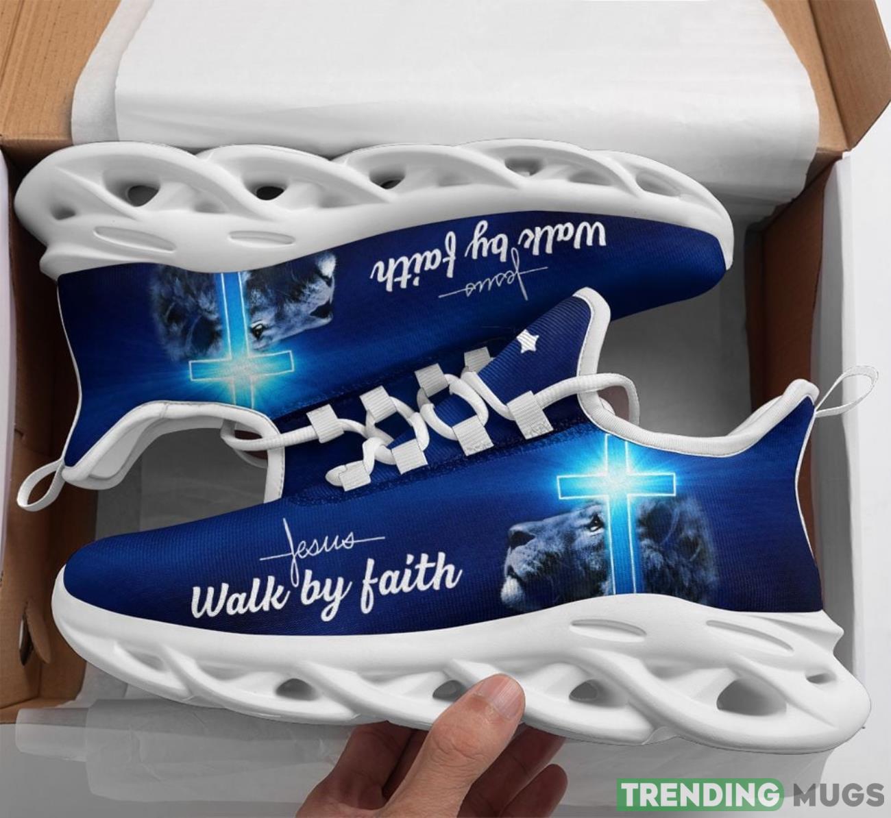 Jesus - Walk By Faith Blue Max Soul Shoes Running Sneakers Sport Sneakers Gift Product Photo 1 Jesus - Walk By Faith Blue Max Soul Shoes Running Sneakers Sport Sneakers Gift Product Photo 1