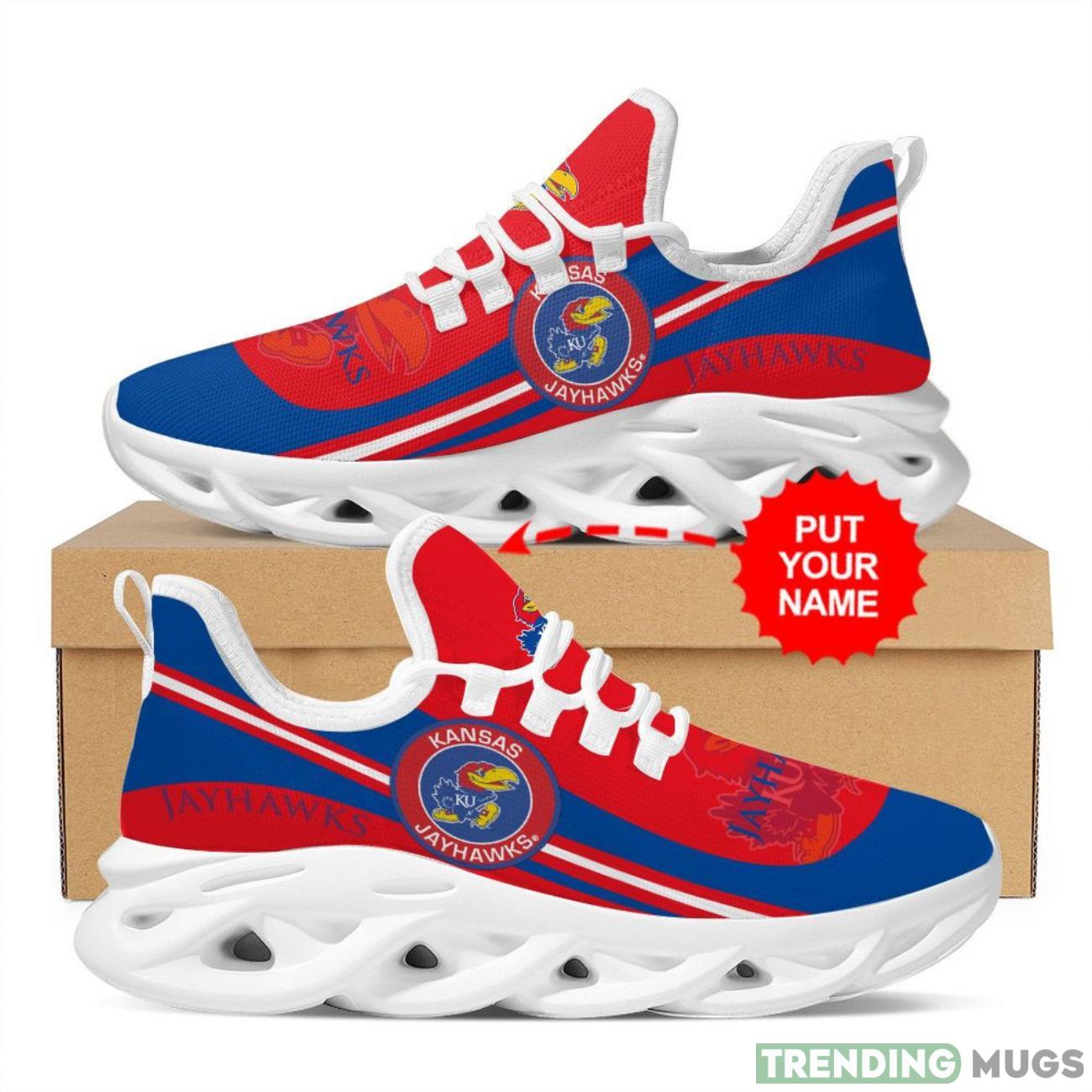 Kansas Jayhawks Custom Name Personalized Max Soul Sneakers Running Sports Shoes Max Soul Kansas Jayhawks Custom Name Personalized Max Soul Sneakers Running Sports Shoes Max Soul