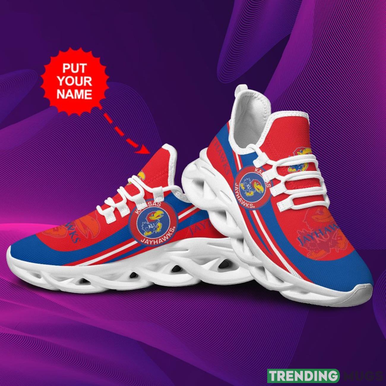 Kansas Jayhawks Custom Name Personalized Max Soul Sneakers Running Sports Shoes Max Soul Kansas Jayhawks Custom Name Personalized Max Soul Sneakers Running Sports Shoes Max Soul