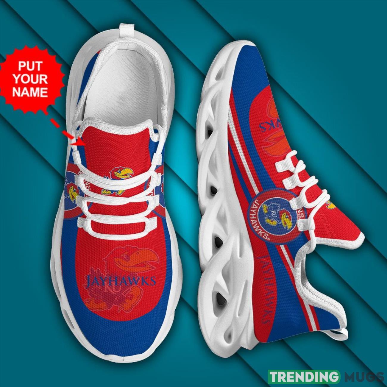 Kansas Jayhawks Custom Name Personalized Max Soul Sneakers Running Sports Shoes Max Soul Kansas Jayhawks Custom Name Personalized Max Soul Sneakers Running Sports Shoes Max Soul